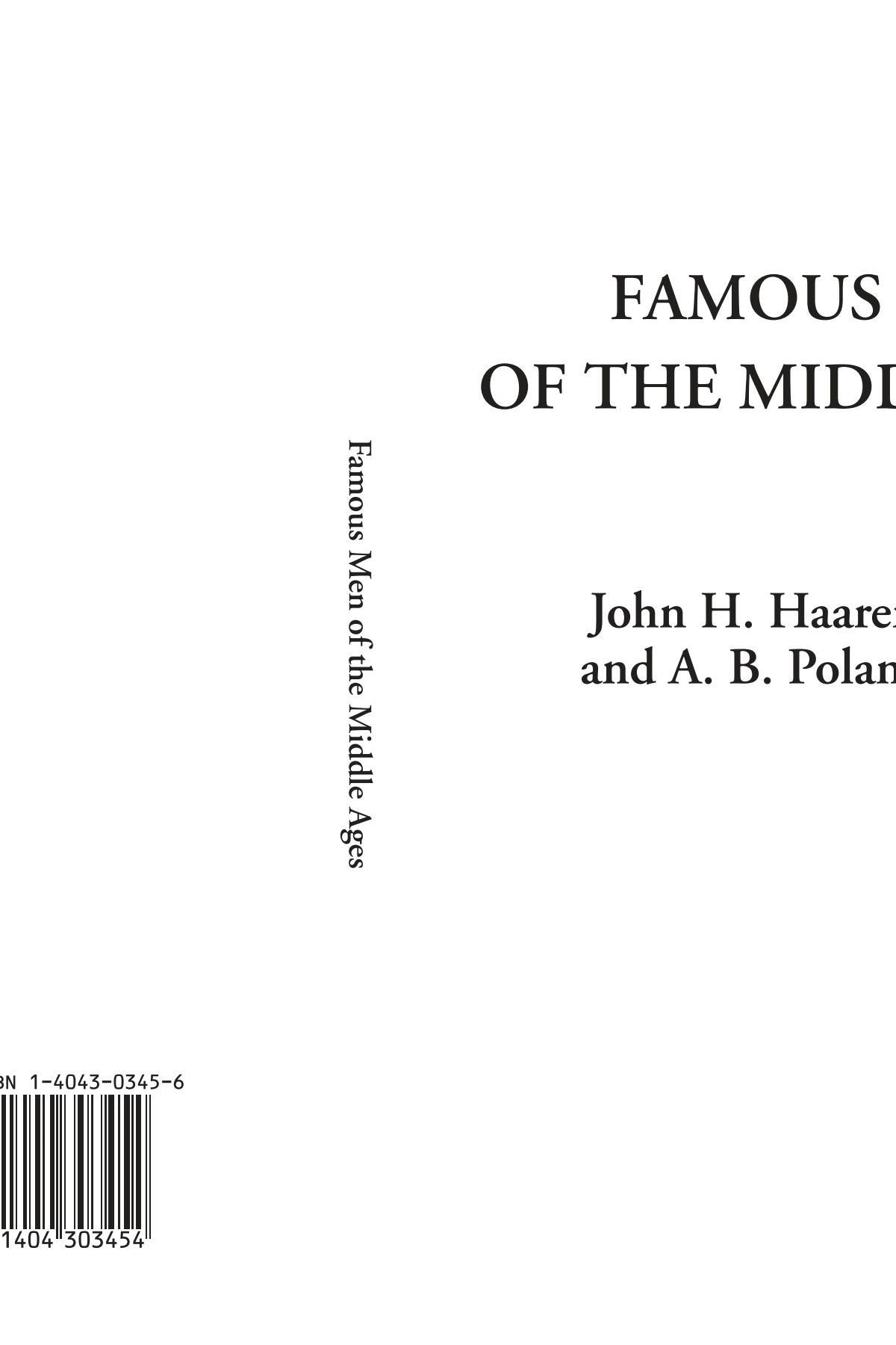 Famous Men of the Middle Ages Politics & History