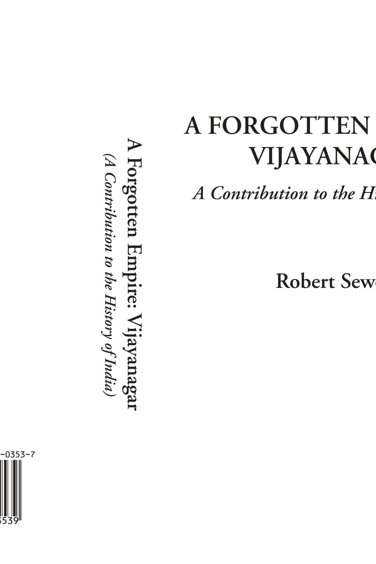 A Forgotten Empire: Vijayanagar (A Contribution to the History of India) Contemporary literature