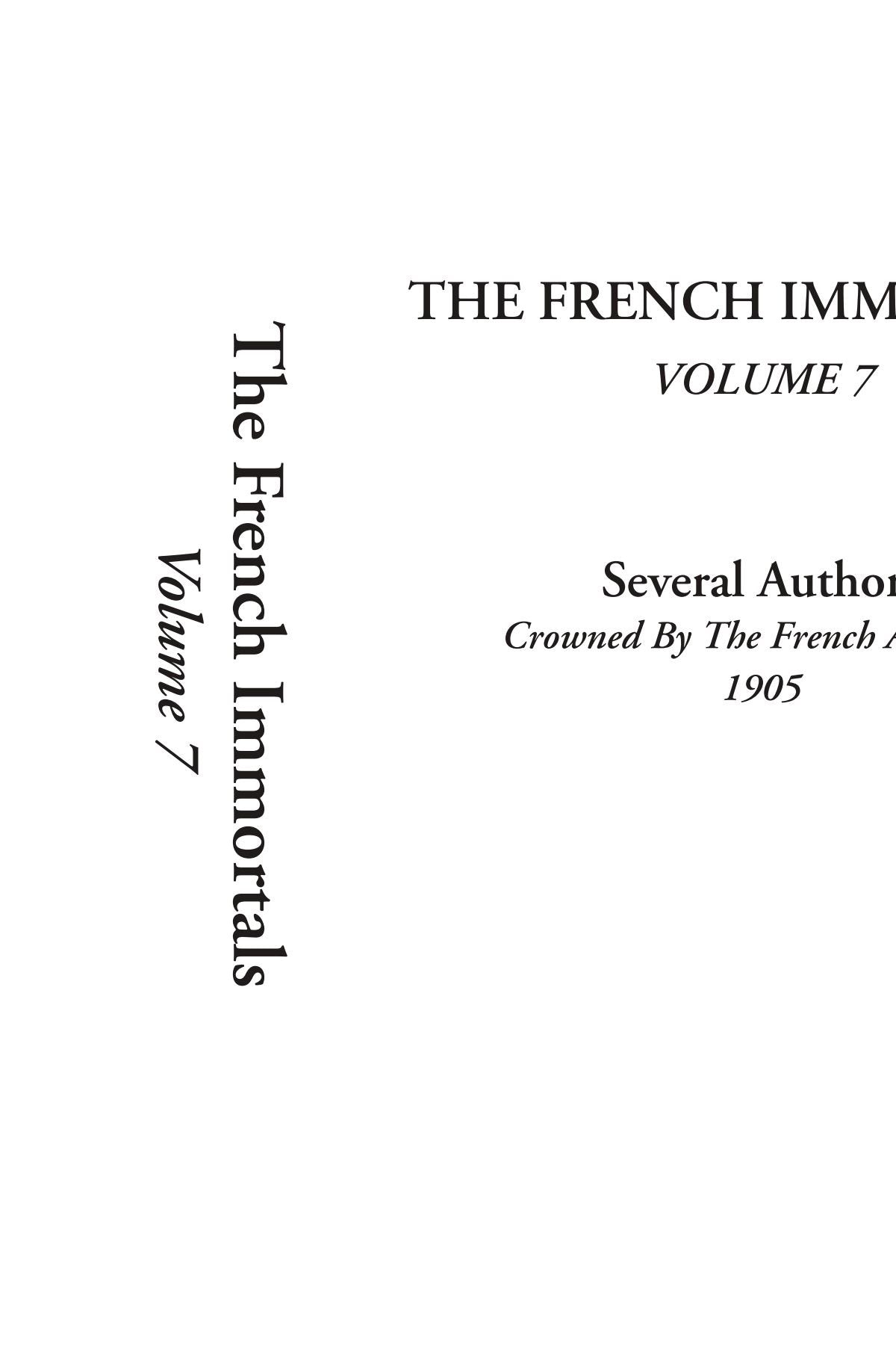 Product Image: The French Immortals, Volume 7