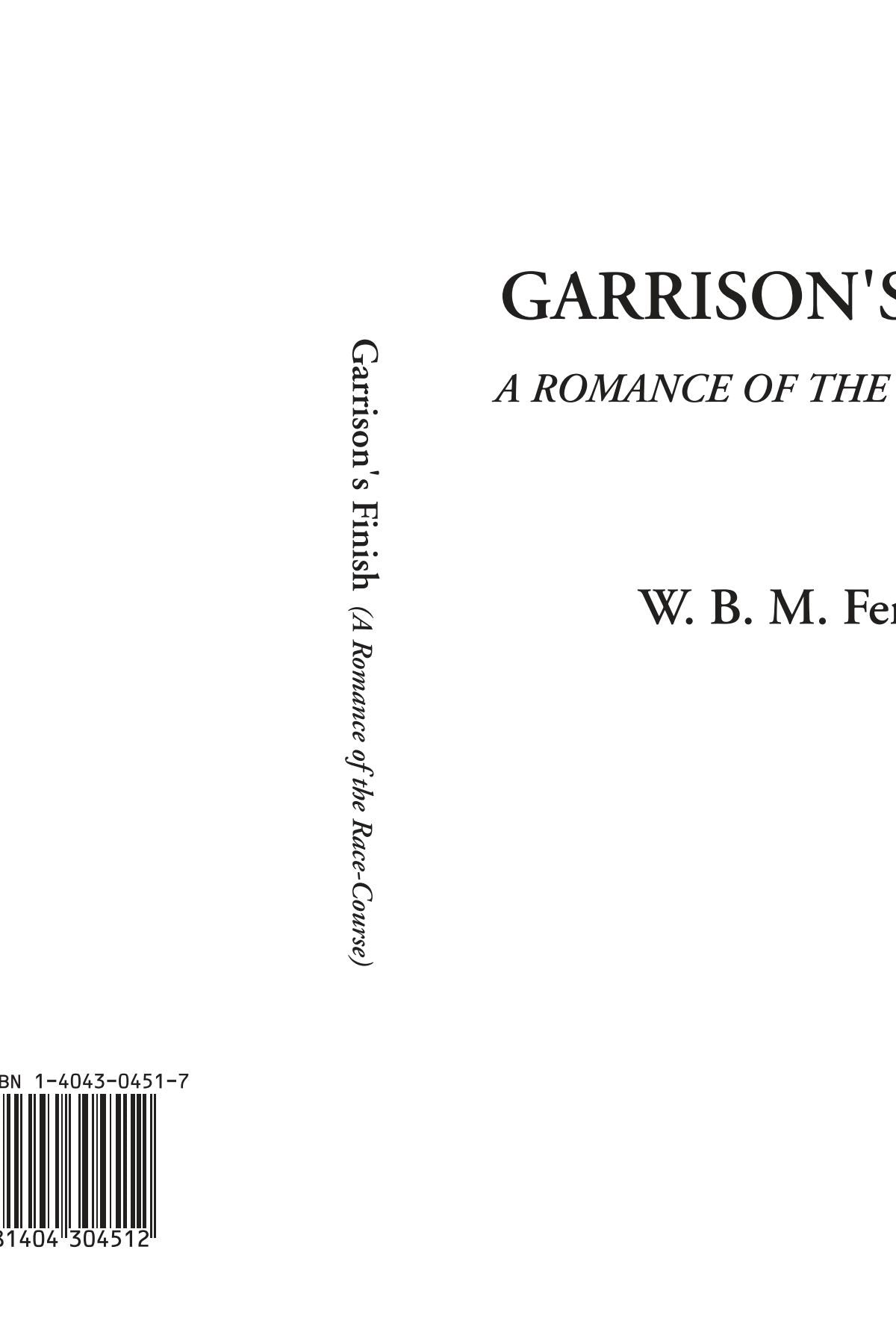 Garrison's Finish (A Romance of the Race-Course) Contemporary literature