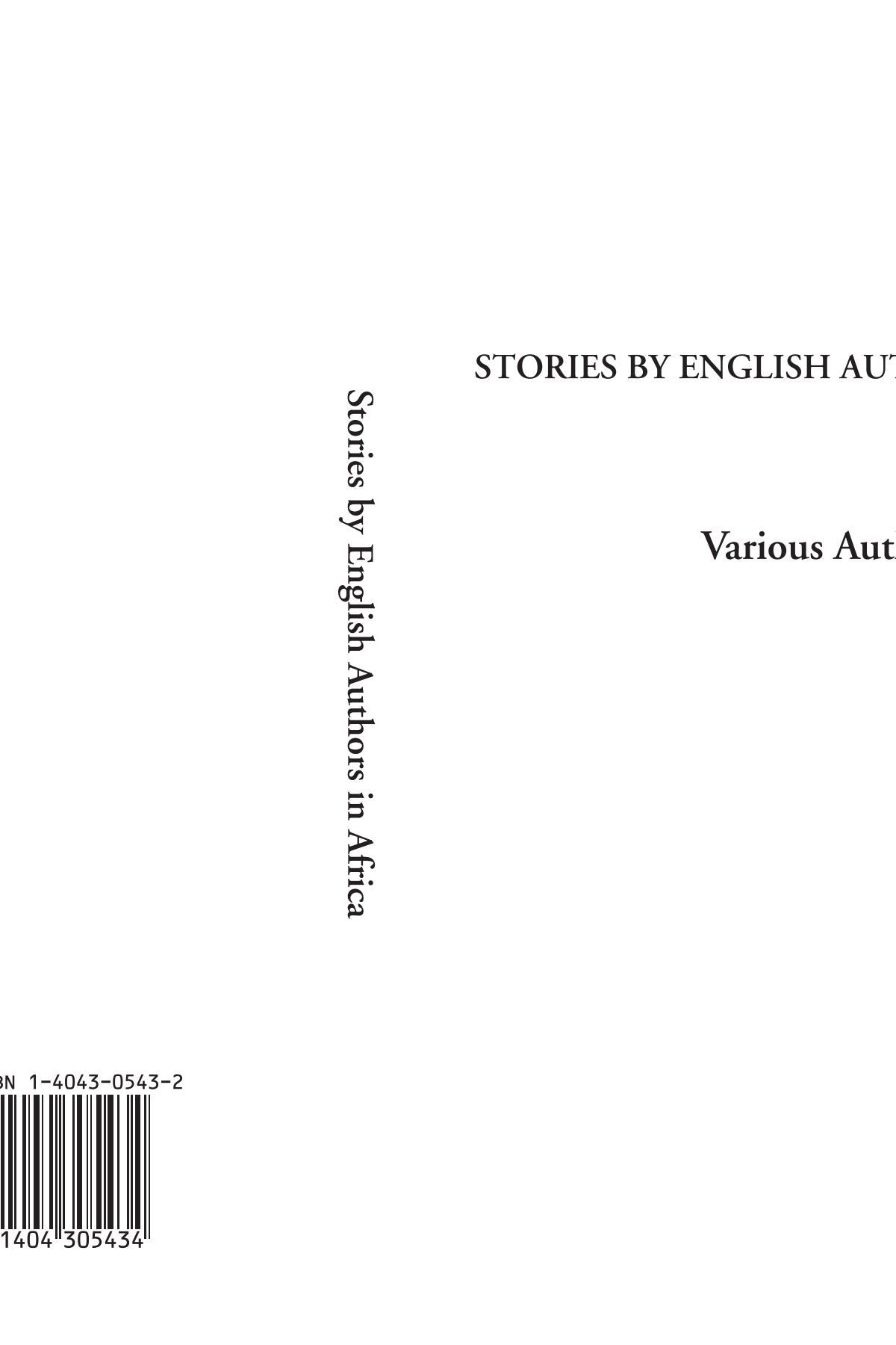 Stories by English Authors in Africa Contemporary literature
