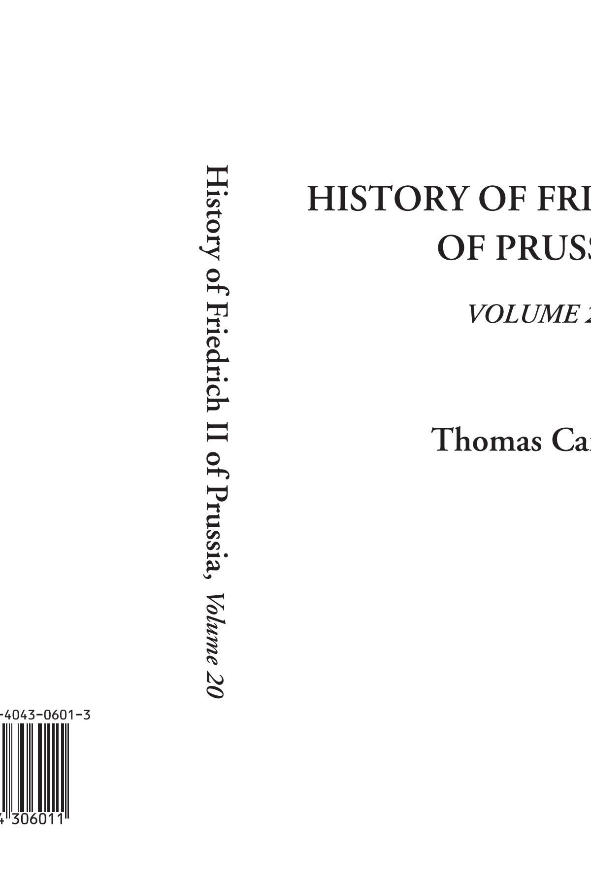 History of Friedrich II of Prussia, Volume 20 Memories
