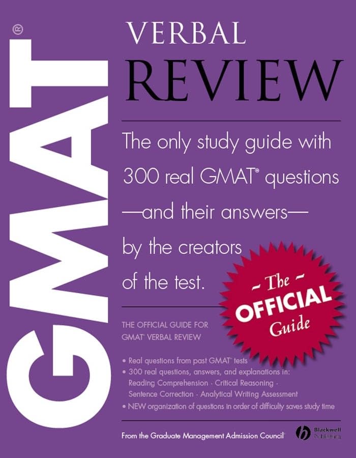 The Official Guide for GMAT Verbal Review: the Official Guide : the Only Study Guide with 300 Real GMAT Questions - and Their Answers - by the Creators of the Test Law