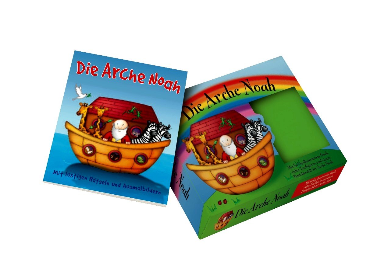 Noahs Arche: Mal- und Rätselbuch, 14 bunte Figuren, Bastelmodell der Arche Children's books