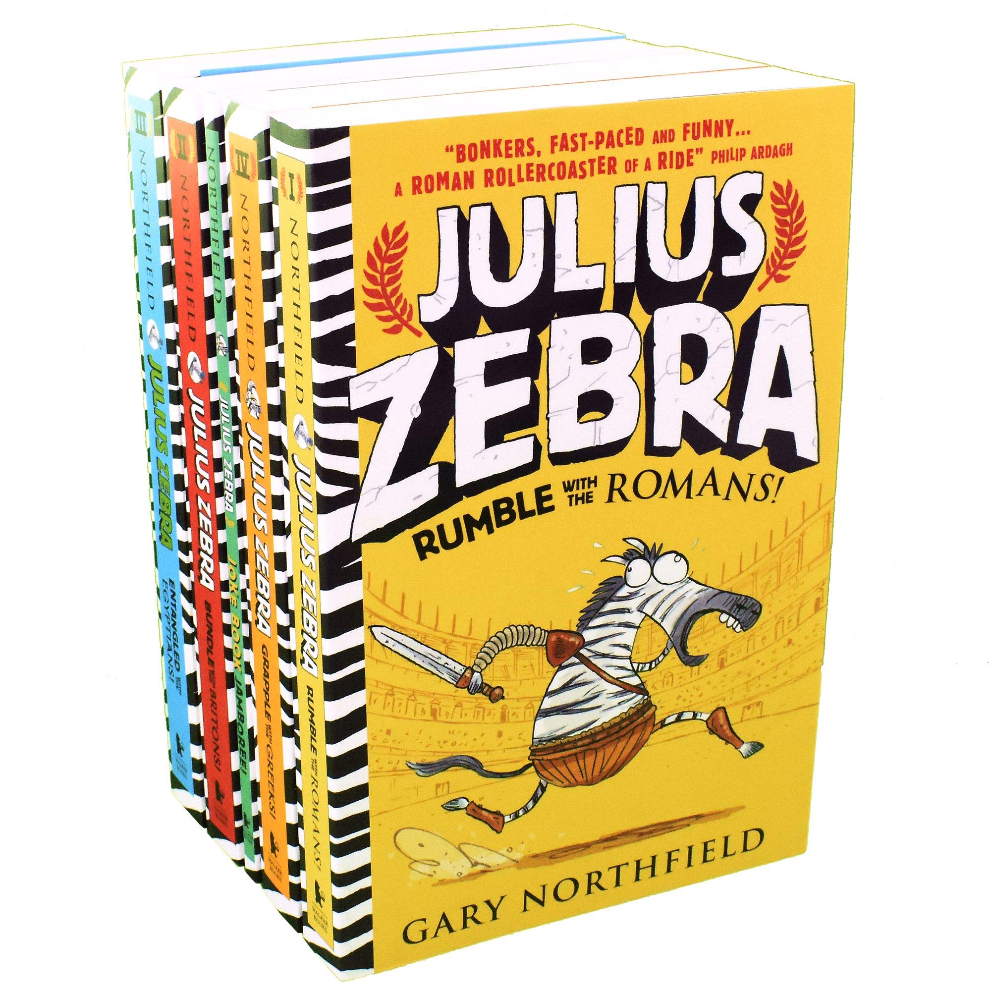Julius Zebra Series The Toga-Tasic 5 Books Collection Box Set by Gary Northfield (Rumble with the Romans, Bundle with the Britons, Entangled with the Egyptians & MORE!) Fiction