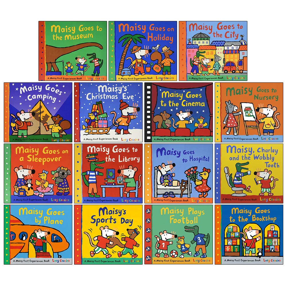 Maisy Mouse First Experience 15 Books Pack Collection Set by Lucy Cousins (Bookshop, Football, Sports Day, Plane, Hospital, Library, Sleepover, Nursery & MORE!) book