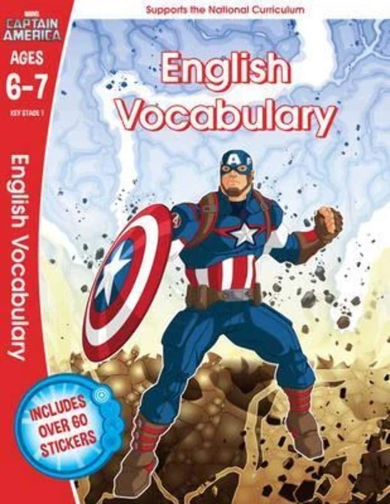 Captain America: English Vocabulary, Ages 6-7: Incl. over 60 stickers (Marvel Learning) Foreign Languages ​​& Dictionaries