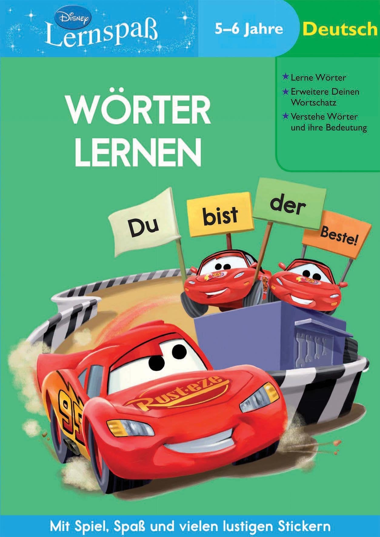 Disney: Lernspaß Cars Wörter lernen (5-6 Jahre): Mit Spiel, Spaß und vielen lustigen Stickern. Lerne Wörter. Erweitere Deinen Wortschatz. Verstehe Wörter und ihre Bedeutung Children's books