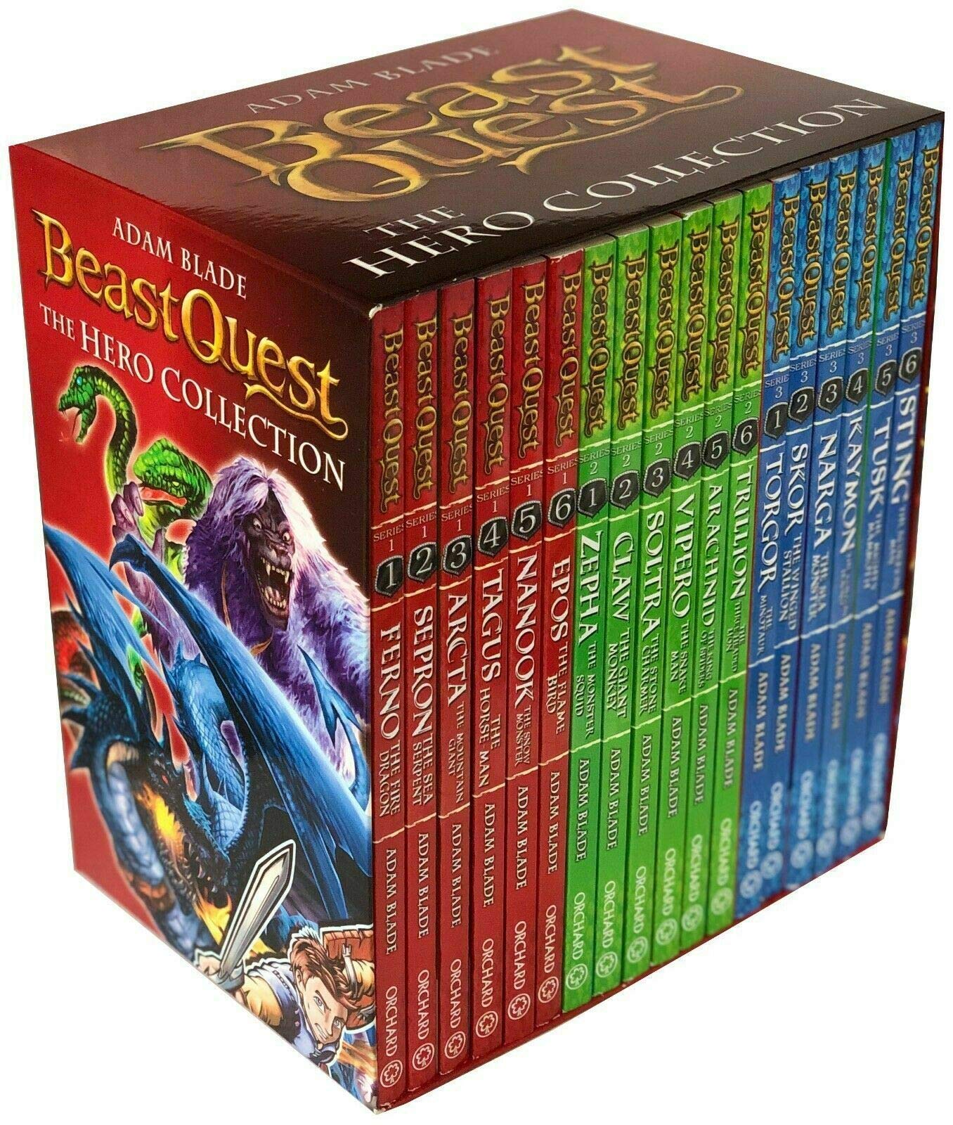 Beast Quest The Hero Collection 18 Books Series 1 - 3 Box Set by Adam Blade Novels & Short Stories