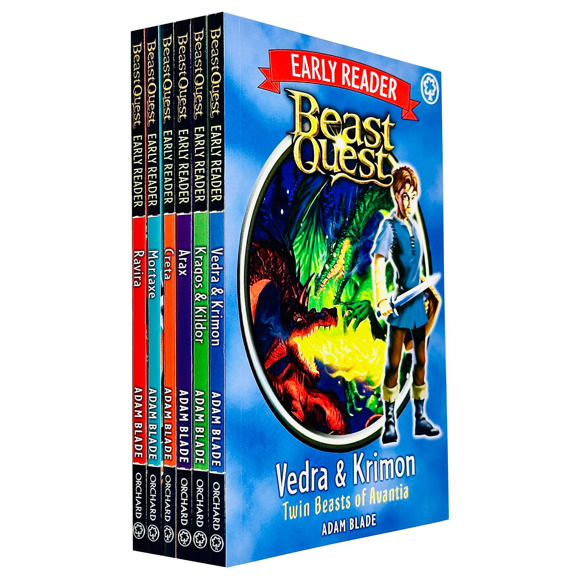 Beast Quest Early Reader 6 Books Collection Set By Adam Blade (Ravira, Mortaxe, Creta, Arax, Kragos & Kildor, Vedra & Krimon) Books