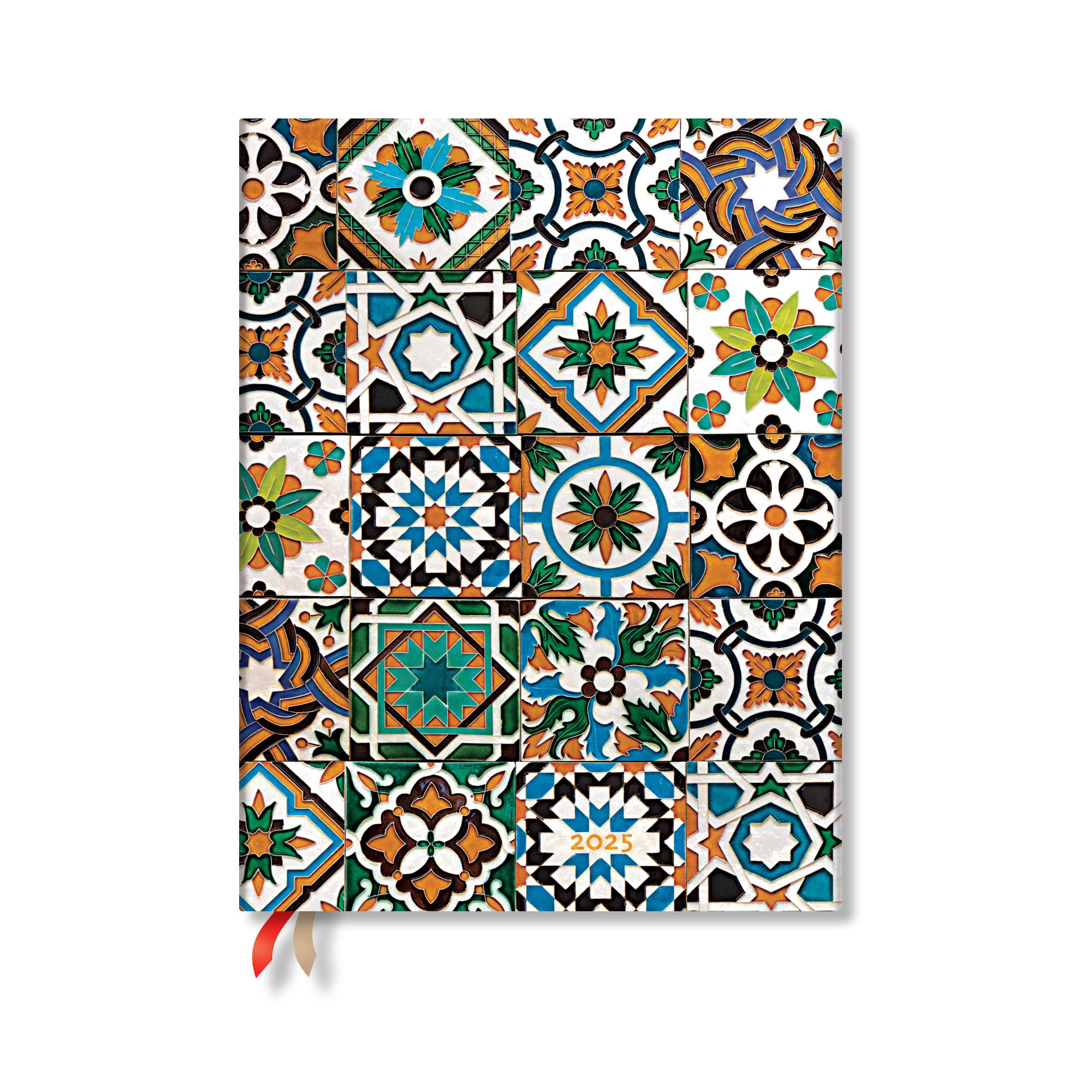 Paperblanks | 2025 Daily Planner | Porto | Portuguese Tiles | 12-Month | Ultra | Elastic Band | 416 Pg | 80 GSM Architecture