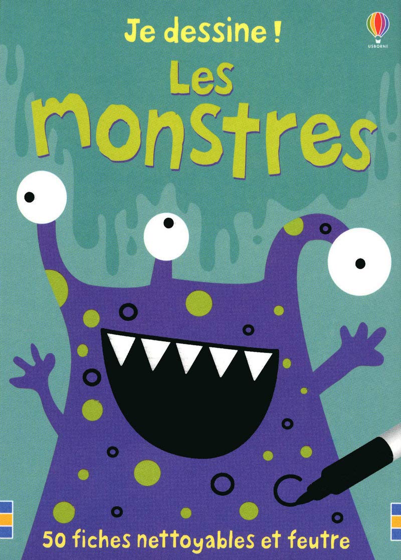 Je dessine ! - Les monstres: 50 fiches nettoyables et feutre Non-fiction