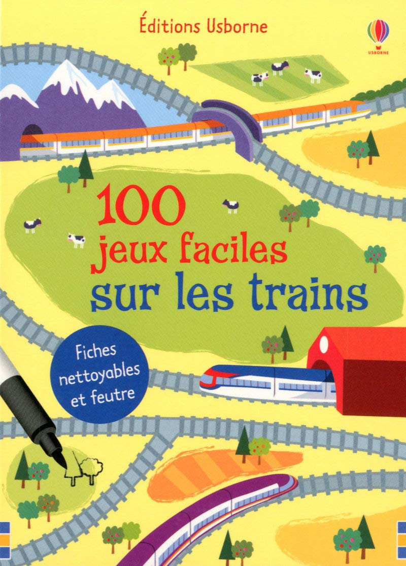 100 jeux façiles sur les trains - Fiches nettoyables et feutre Tiptoi & Games