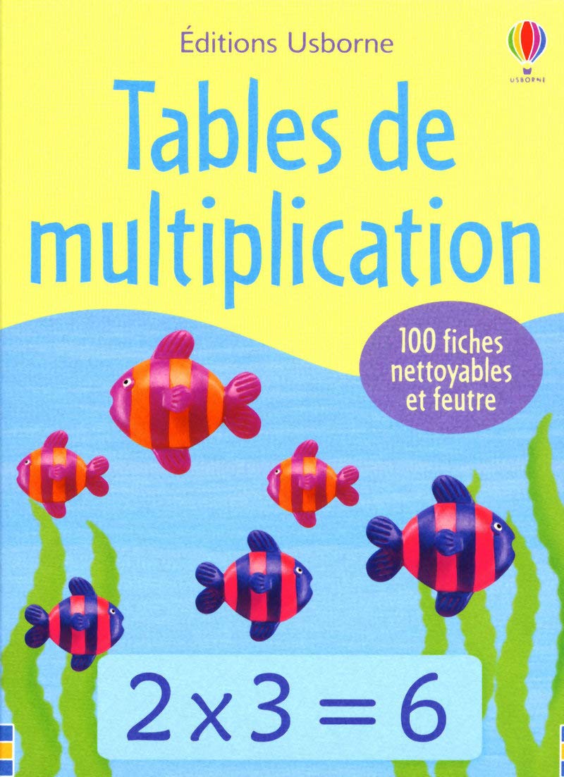Tables de multiplication: 100 fiches nettoyables et feutre Books