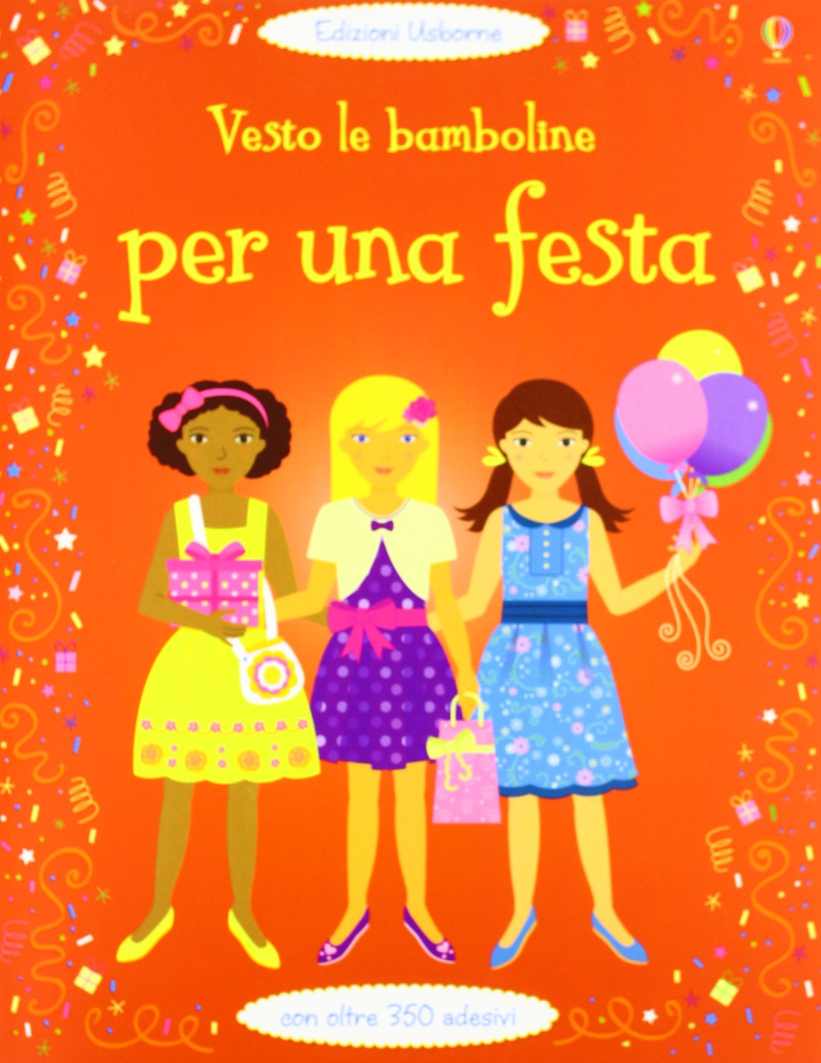 Libri con adesivi: Vesto le bamboline per una festa con oltre 350 adesivi book
