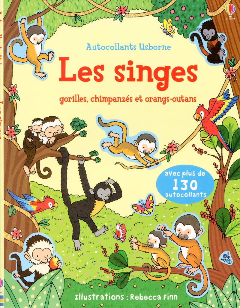 Les singes - Autocollants Usborne book