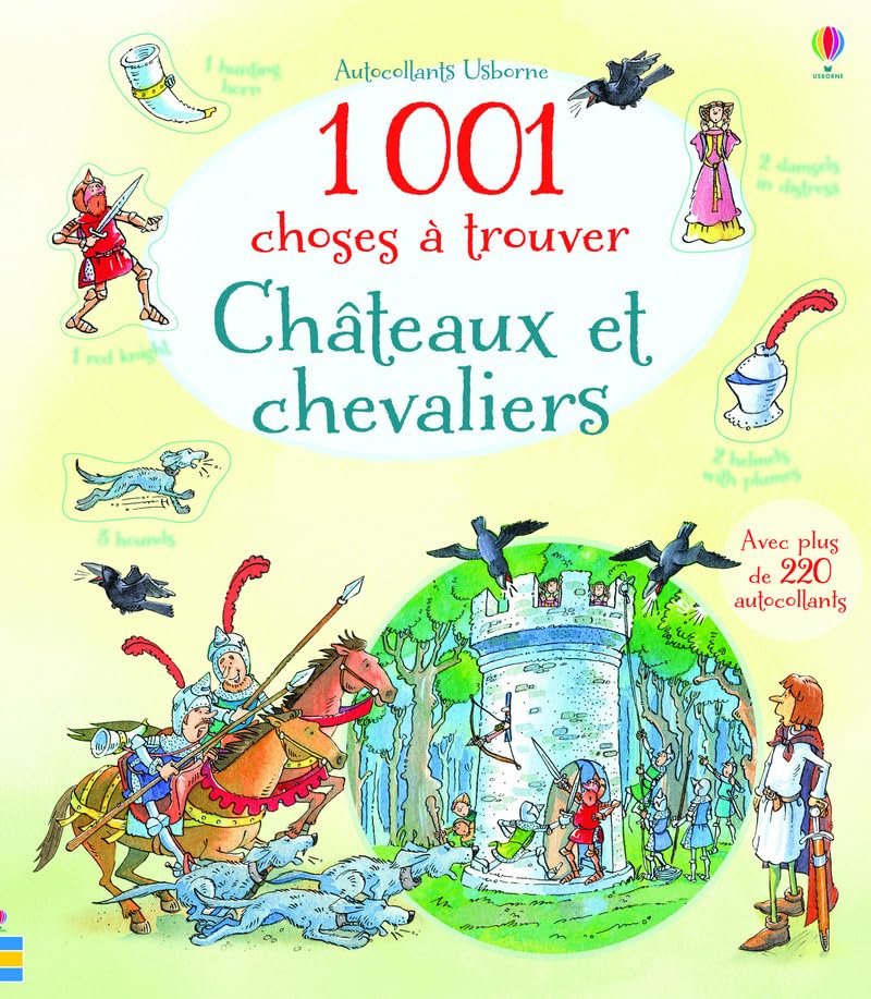 1001 choses à trouver Châteaux et chevaliers - Autocollants Usborne book