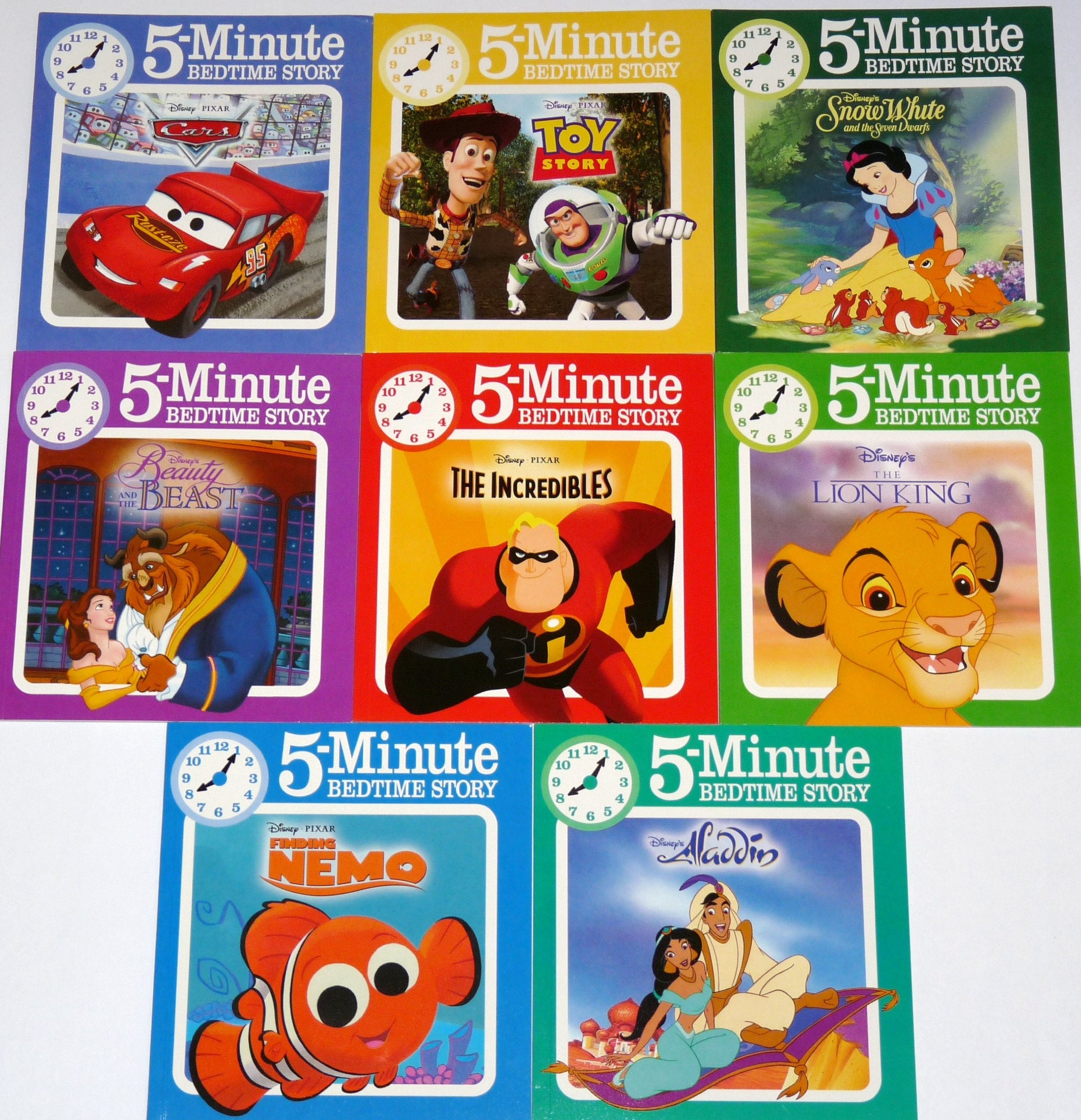 Disney 5-Minute Bedtime Story Set of 8 Books: Finding Nemo, Aladdin, The Incredibles, Beauty and the Beast, Cars, Snow White, Toy Story, Lion King (2008-05-04) Books