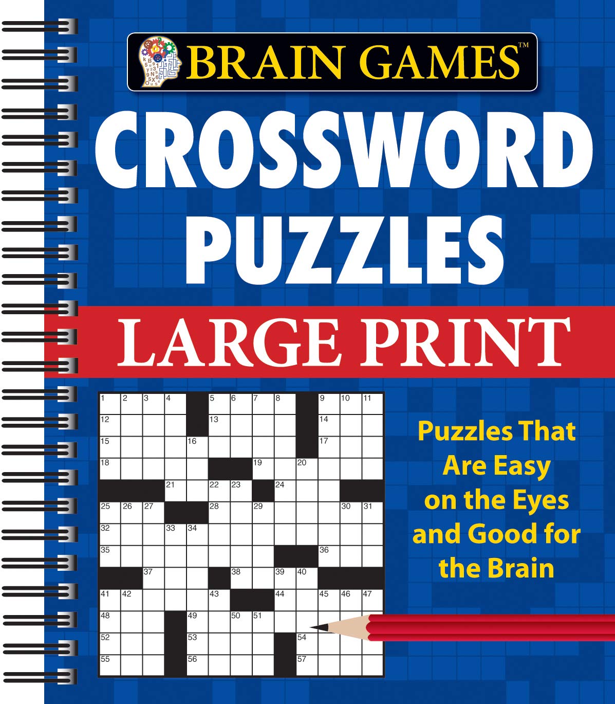 Brain Games - Crossword Puzzles - Large Print (Blue) Leisure & Fun