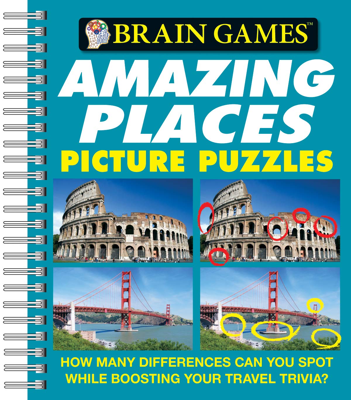 Brain Games - Picture Puzzles: Amazing Places - How Many Differences Can You Spot While Boosting Your Travel Trivia? Leisure & Fun