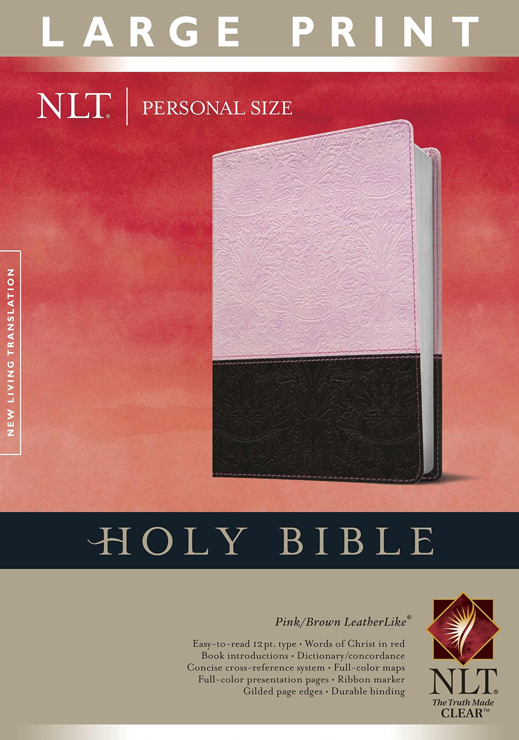 Personal Size Bible-NLT-Large Print: New Living Translation Pink / Brown TuTone LeatherLike Personal Size (Personal Size Lp: NLTse) Film, Art & Culture