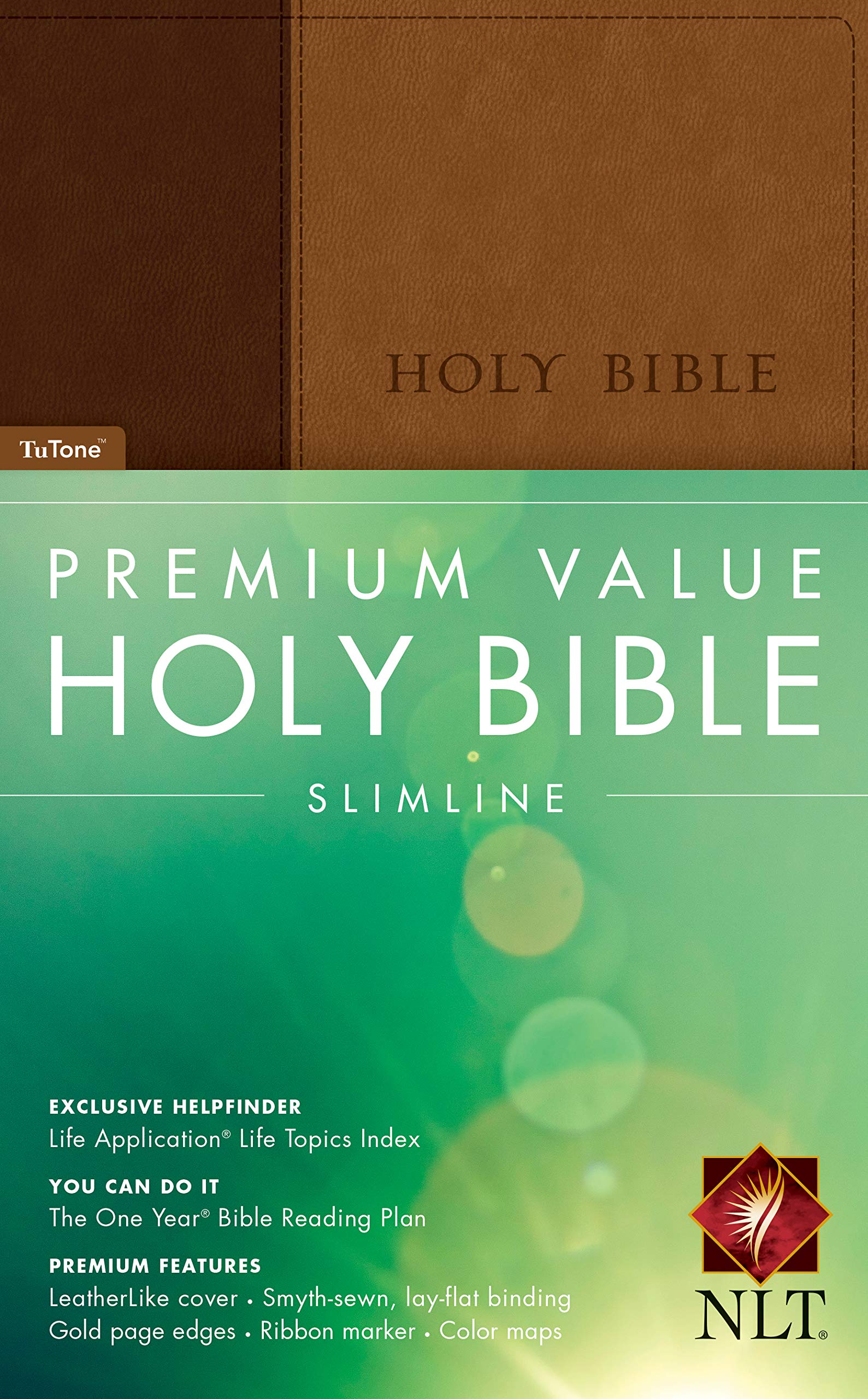 Premium Value Slimline Bible-NLT: New Living Translation, Brown / Tan TuTone, LeatherLike, Slimline Edition Film, Art & Culture