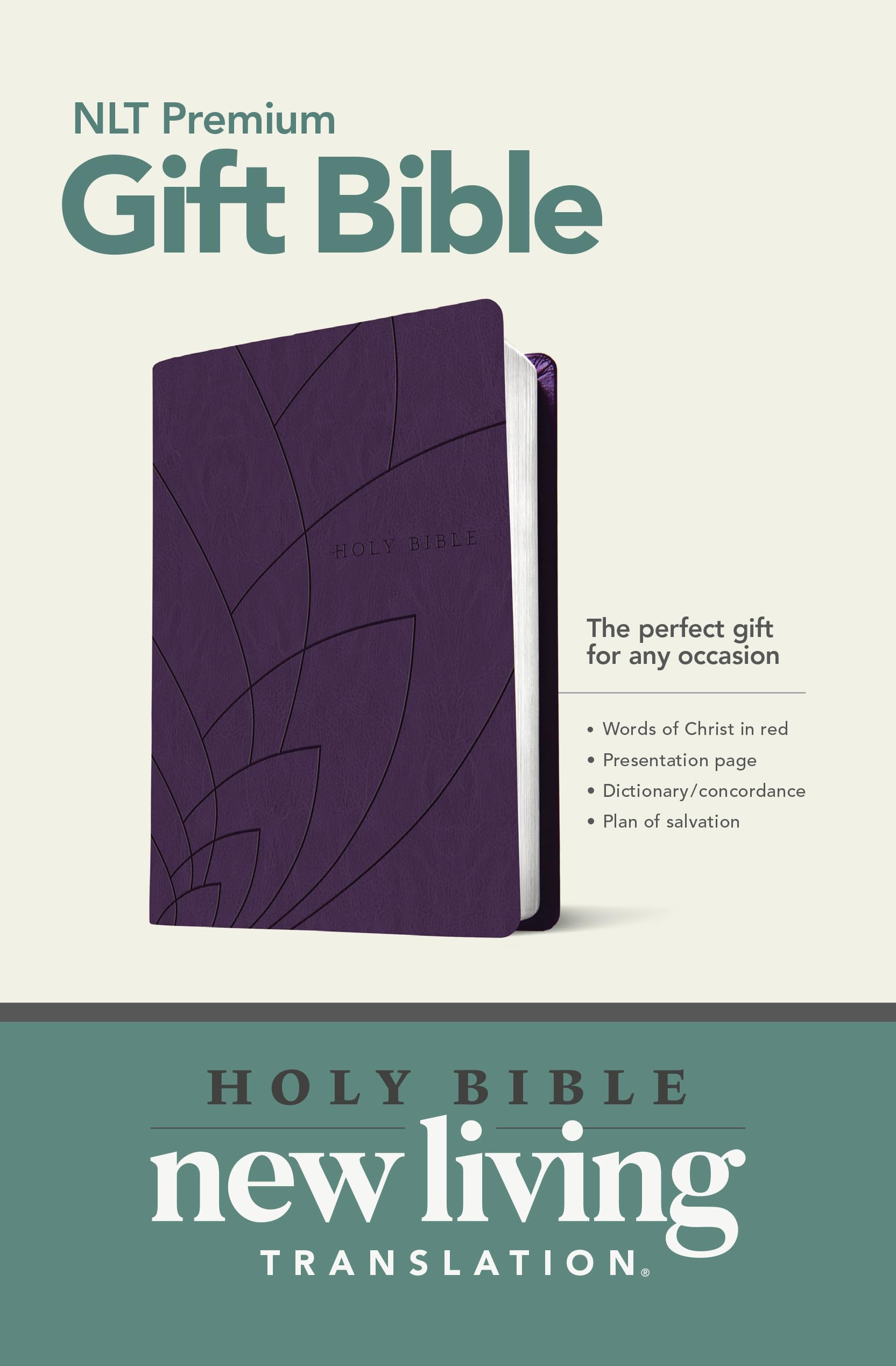 Holy Bible: New Living Translation, Purple Petals Leatherlike, Premium Gift Bible, Gift & Award Edition Religion & Esotericism