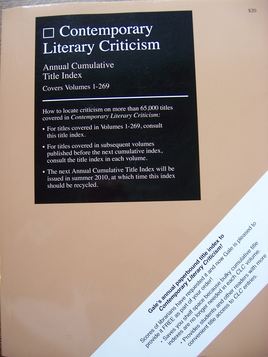 Contemporary Literary Criticism: Annual Cumulative Title Index Covers Volumes 1-269: Cumulative Title Index 2009 Contemporary literature
