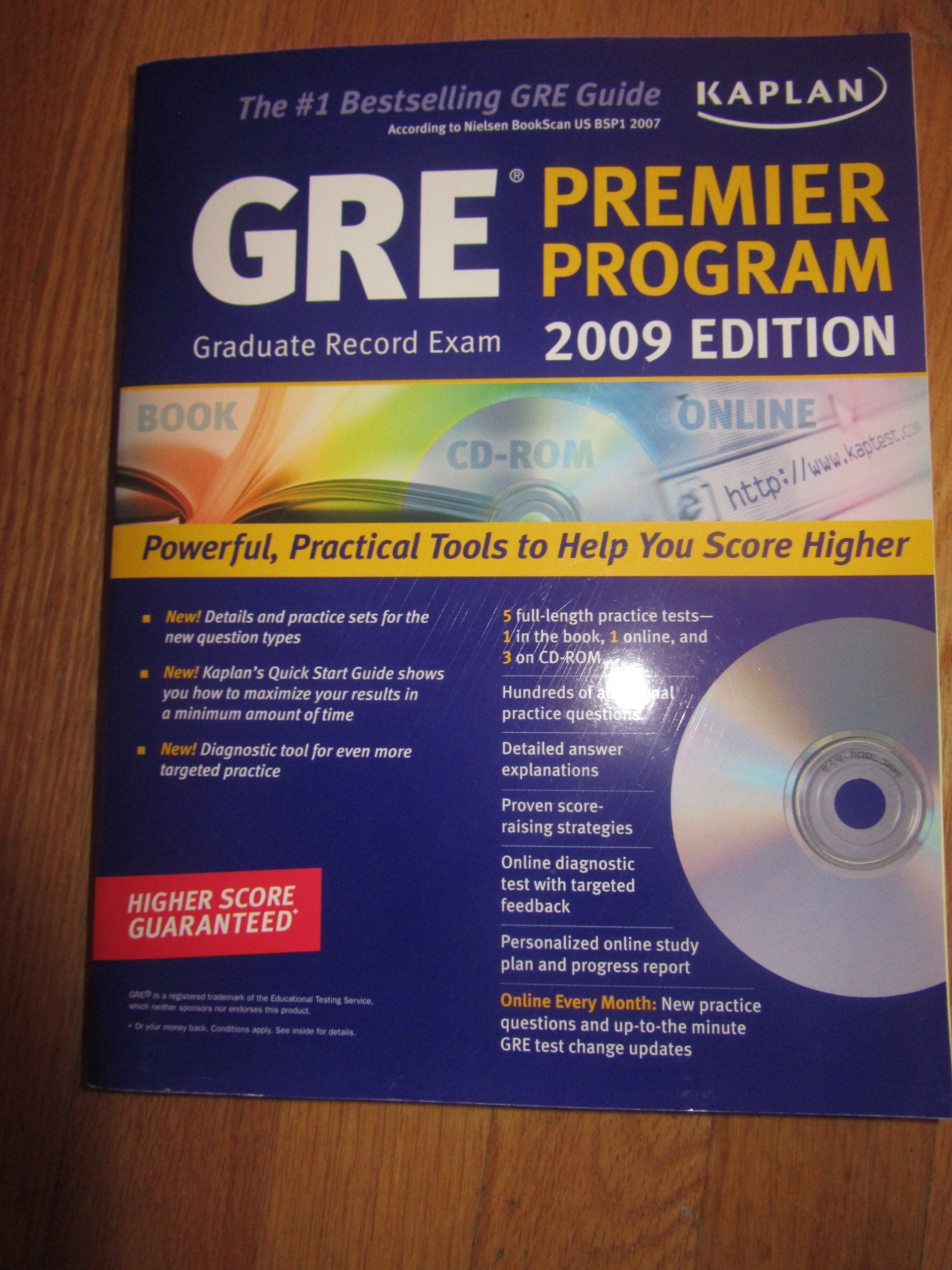 Kaplan GRE Exam 2009 Premier Program (w/ CD-ROM) Study Guides