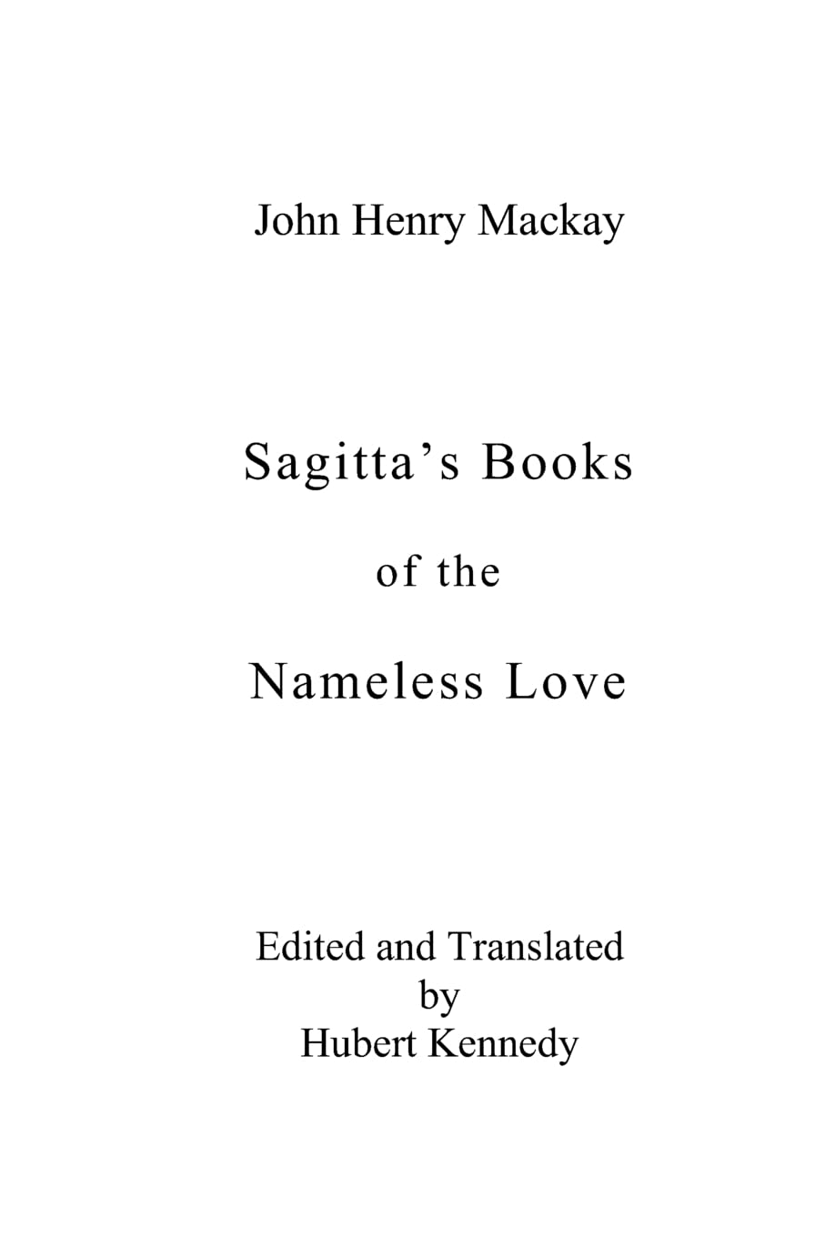 Sagitta's Books of the Nameless Love LGBTQ+