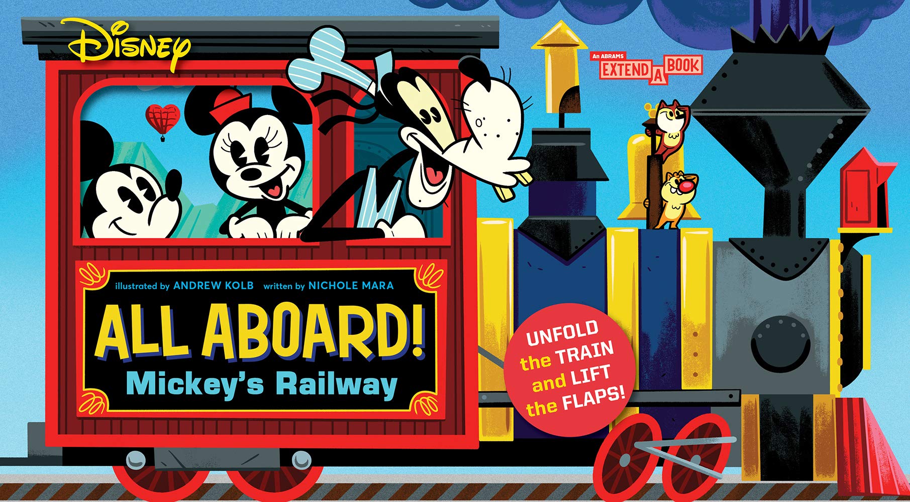 Disney All Aboard! Mickey's Railway: A Board Book (An Abrams Extend a Book) Parents & Children