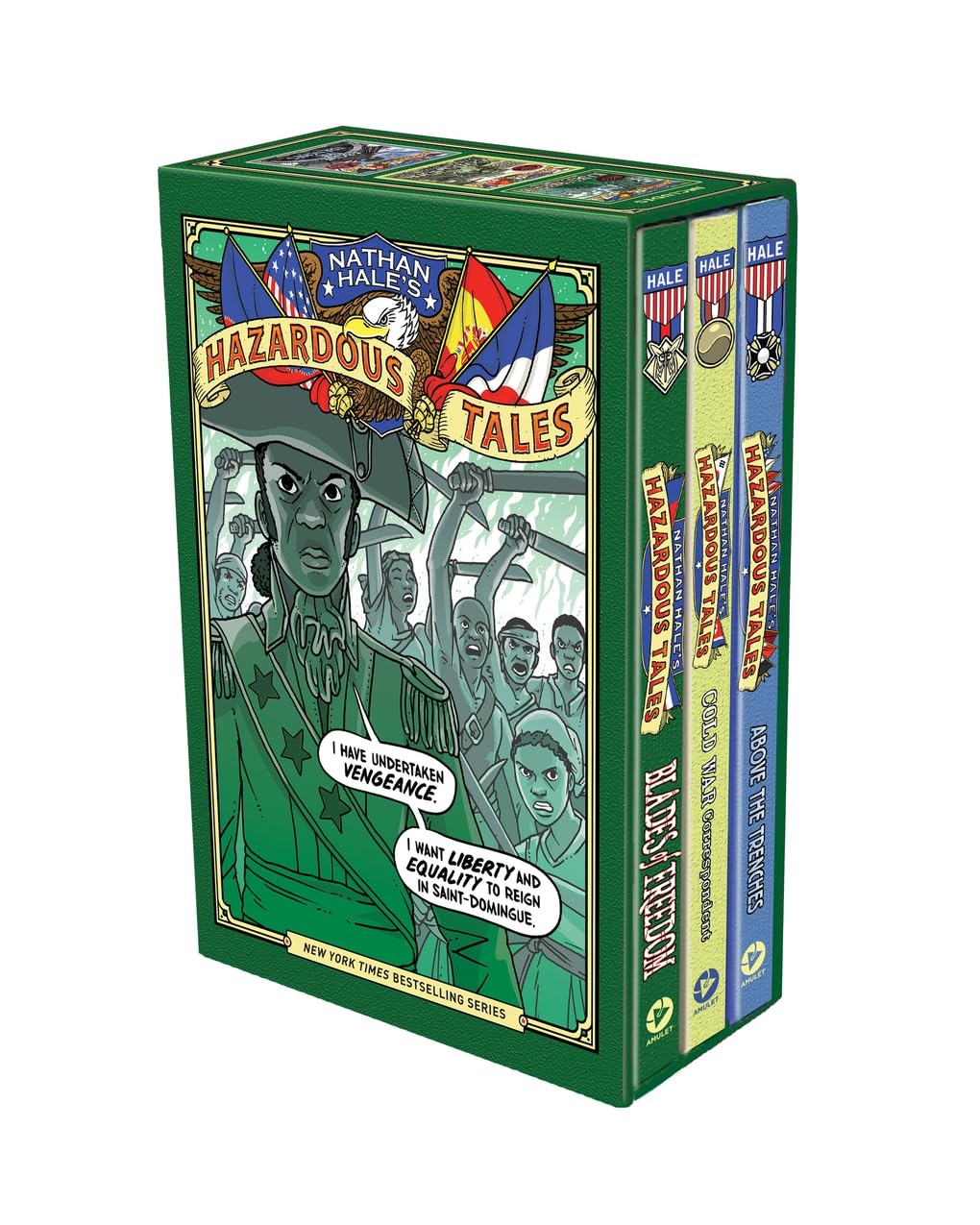 Nathan Hale's Hazardous Tales 4 Set: Cold War Correspondent; Blades of Freedom; and Above the Trenches Manga