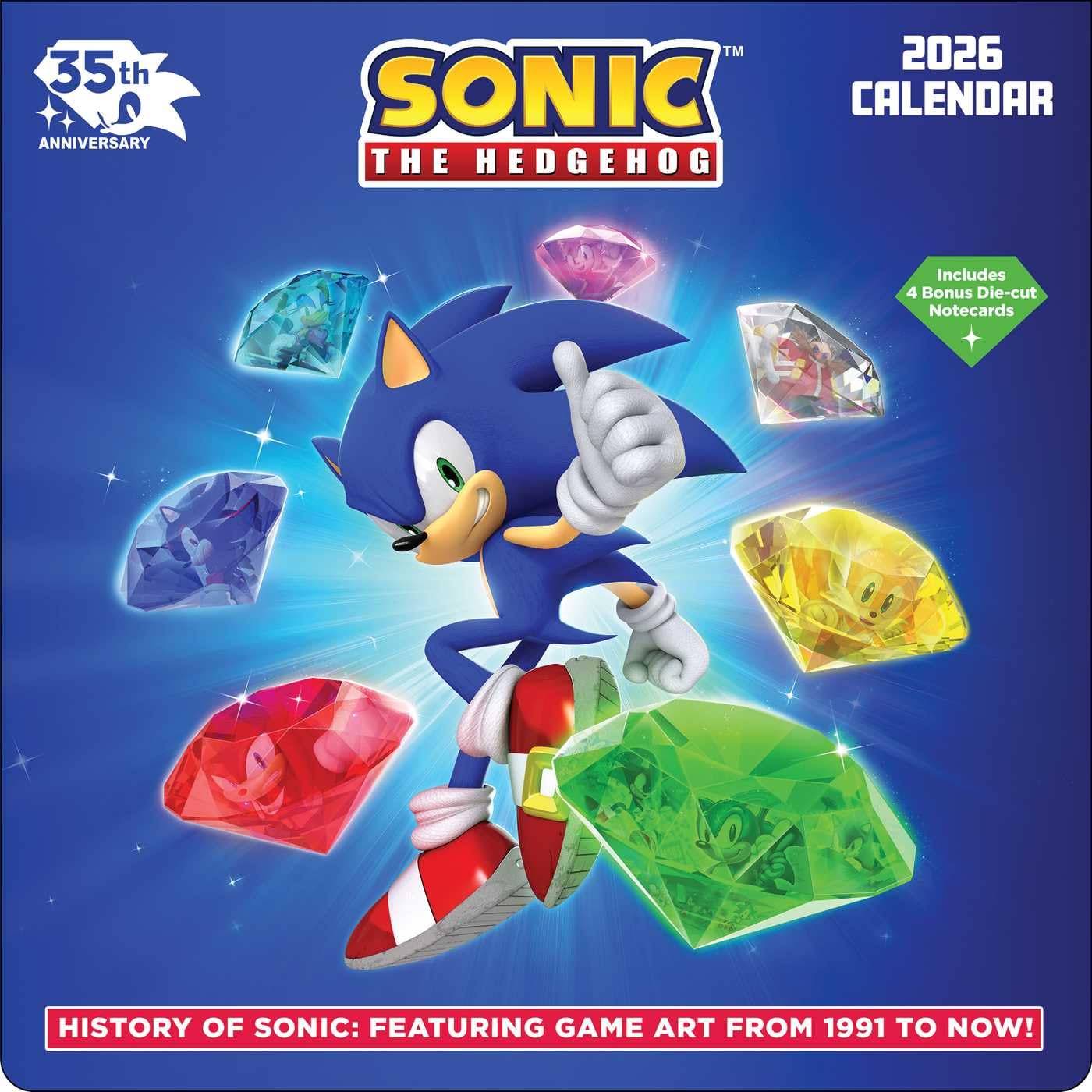 Sonic the Hedgehog 35th Anniversary 2026 Wall Calendar with 4 Bonus Notecards Social Sciences