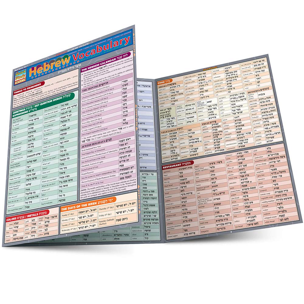 Hebrew Vocabulary, Reference Study Guide (Quick Study Academic) Foreign Languages ​​& Dictionaries
