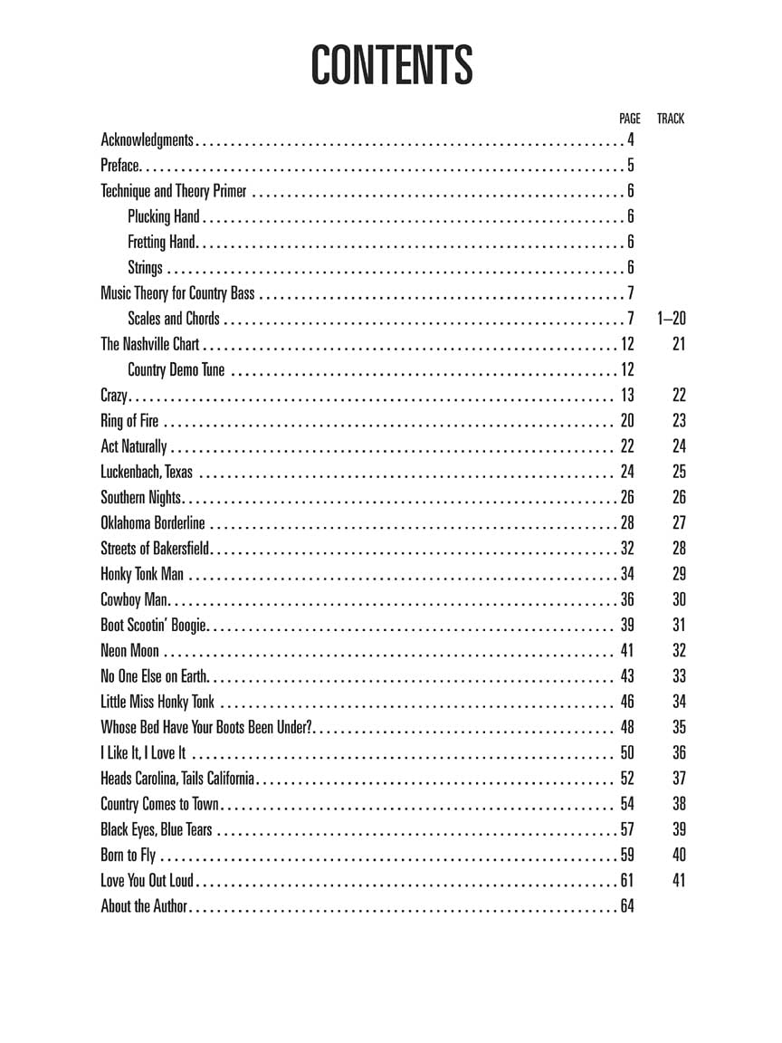 Country Bass - A Guide to the Essential Styles and Techniques Book/Online Audio Arts & Music