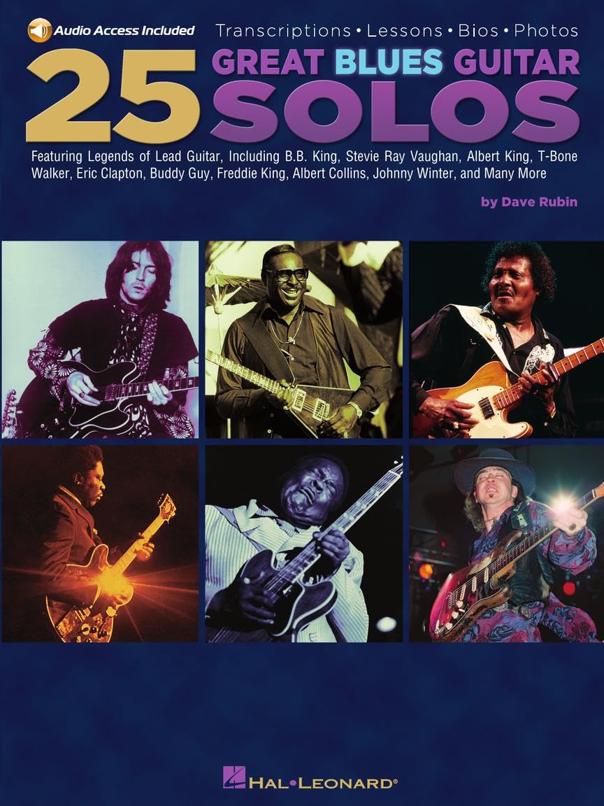 Dave Rubin: 25 Great Blues Guitar Solos - Transcriptions, Lessons, Bios And Photos: Lehrmaterial, CD für Gitarre Sheet Music