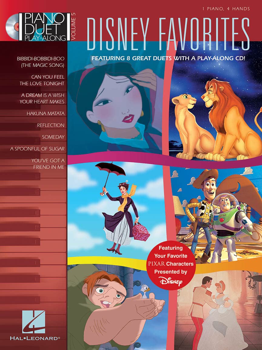 Disney Favourites: Noten, CD für Klavier, Klavier (2) (Play-along, Band 5): Piano Duet Play-Along: Volume 5 - 1 Piano, 4 Hands - 8 Great Duets Sheet Music