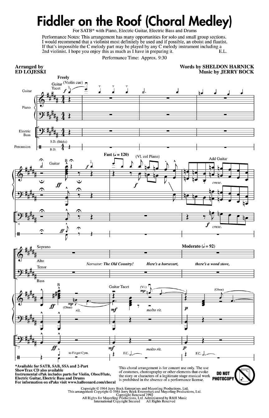 Fiddler on the Roof (Choral Medley) Arts & Music