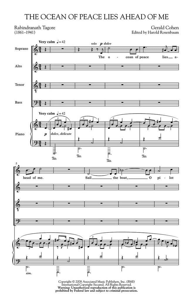 The Ocean of Peace Lies Ahead of Me: Harold Rosenbaum Choral Series Books