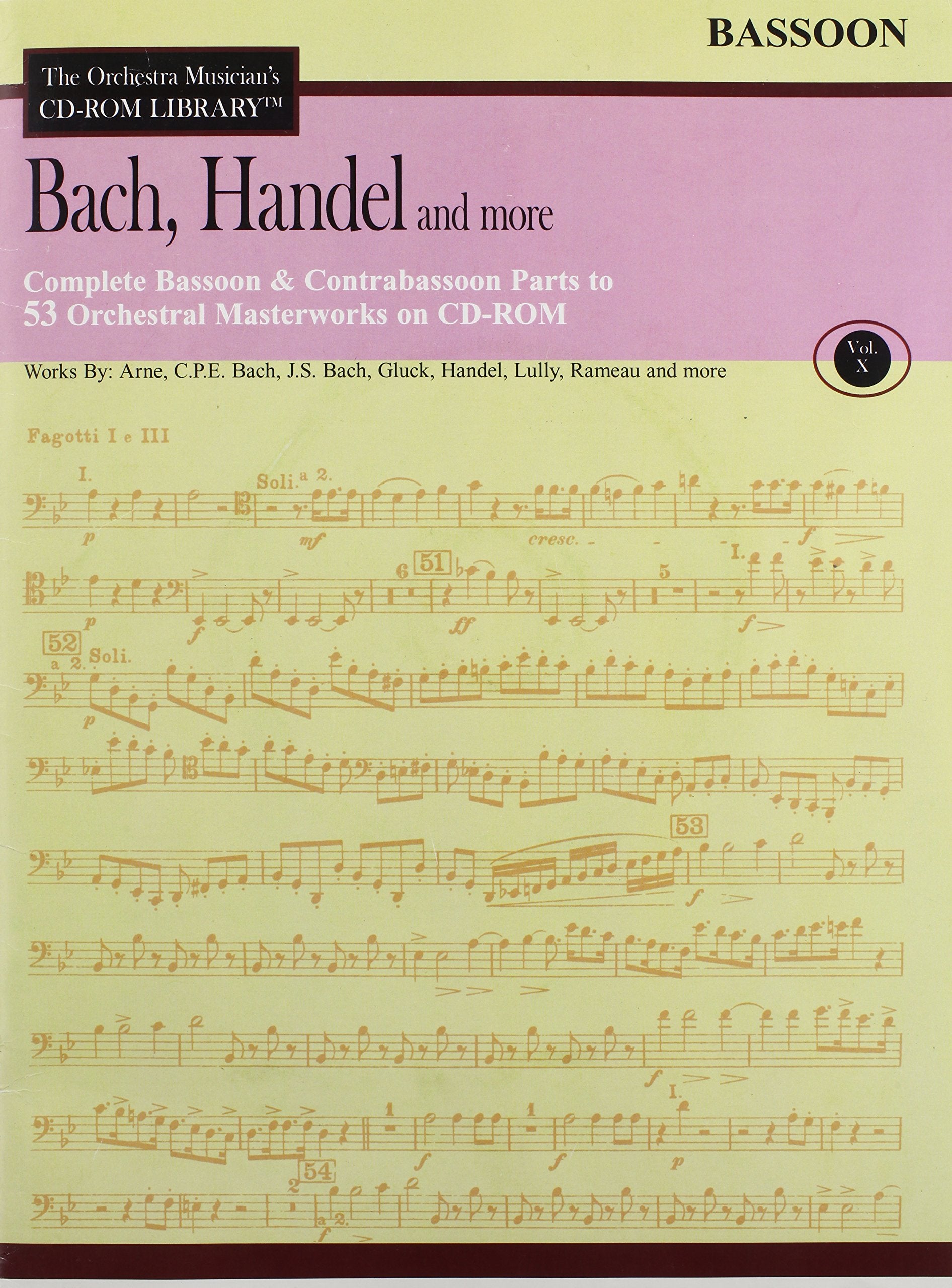 Orchestra Musician's CD-ROM Library Vol. 10 Bach Handel And More Bassoon Books