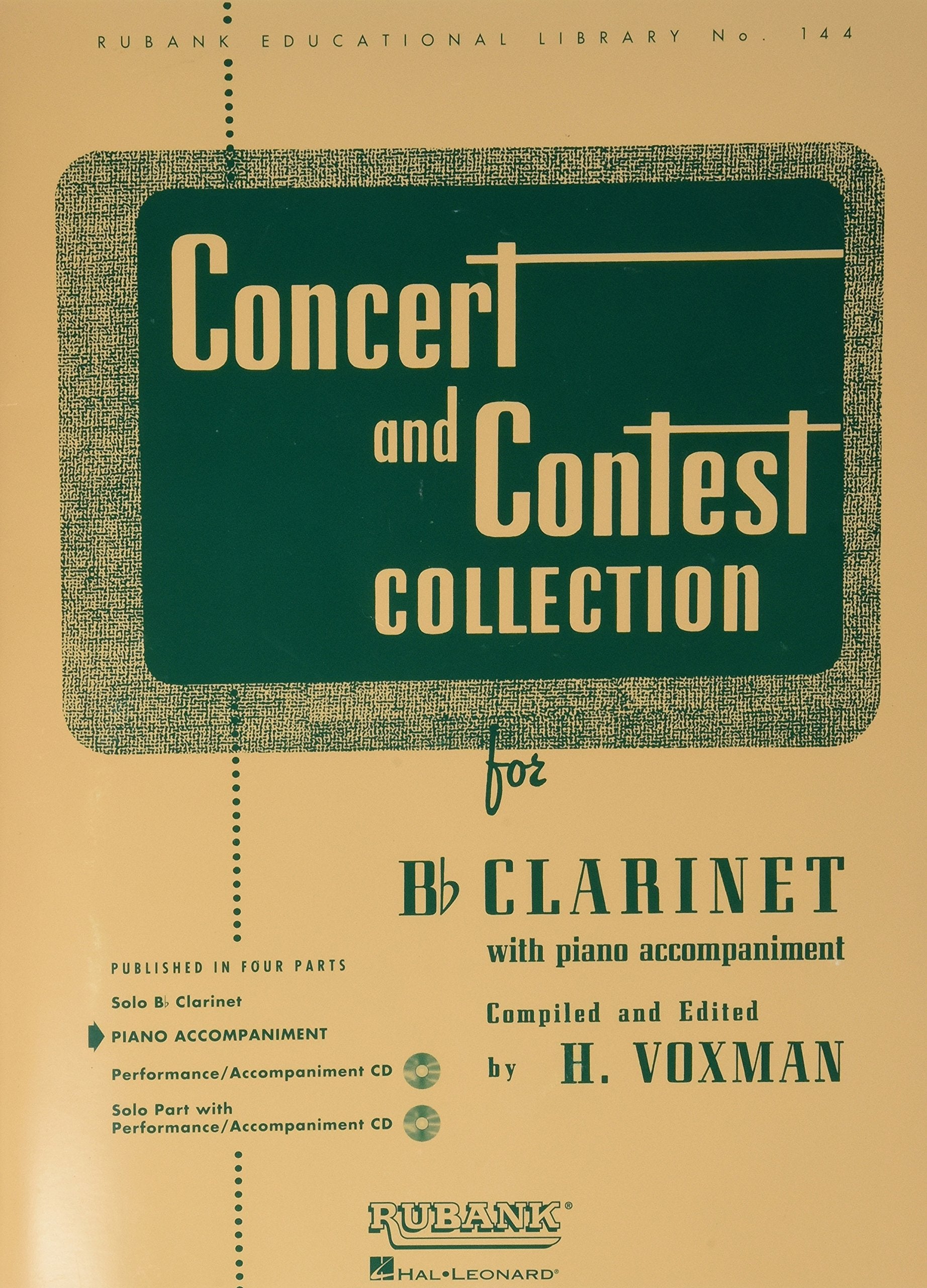 Concert and Contest Collection for BB Clarinet: Piano Accompaniment (Rubank Educational Library): For B Flat Clarinet with Piano Accompaniment Sheet Music