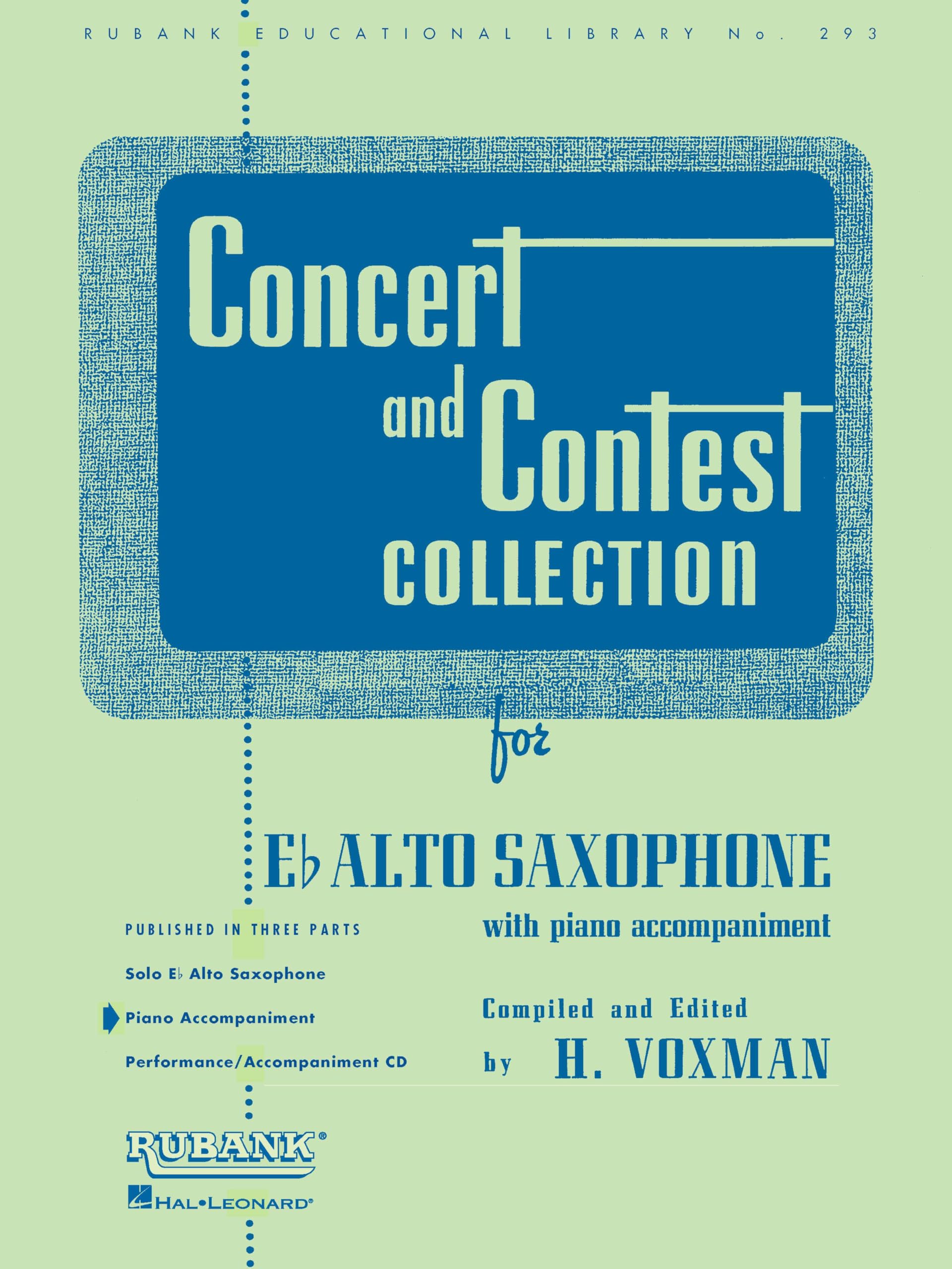 Concert and Contest Collection for Eb Alto Saxophone: Piano Accompaniment: E Flat Alto Sax With Piano Accompaniment Sheet Music