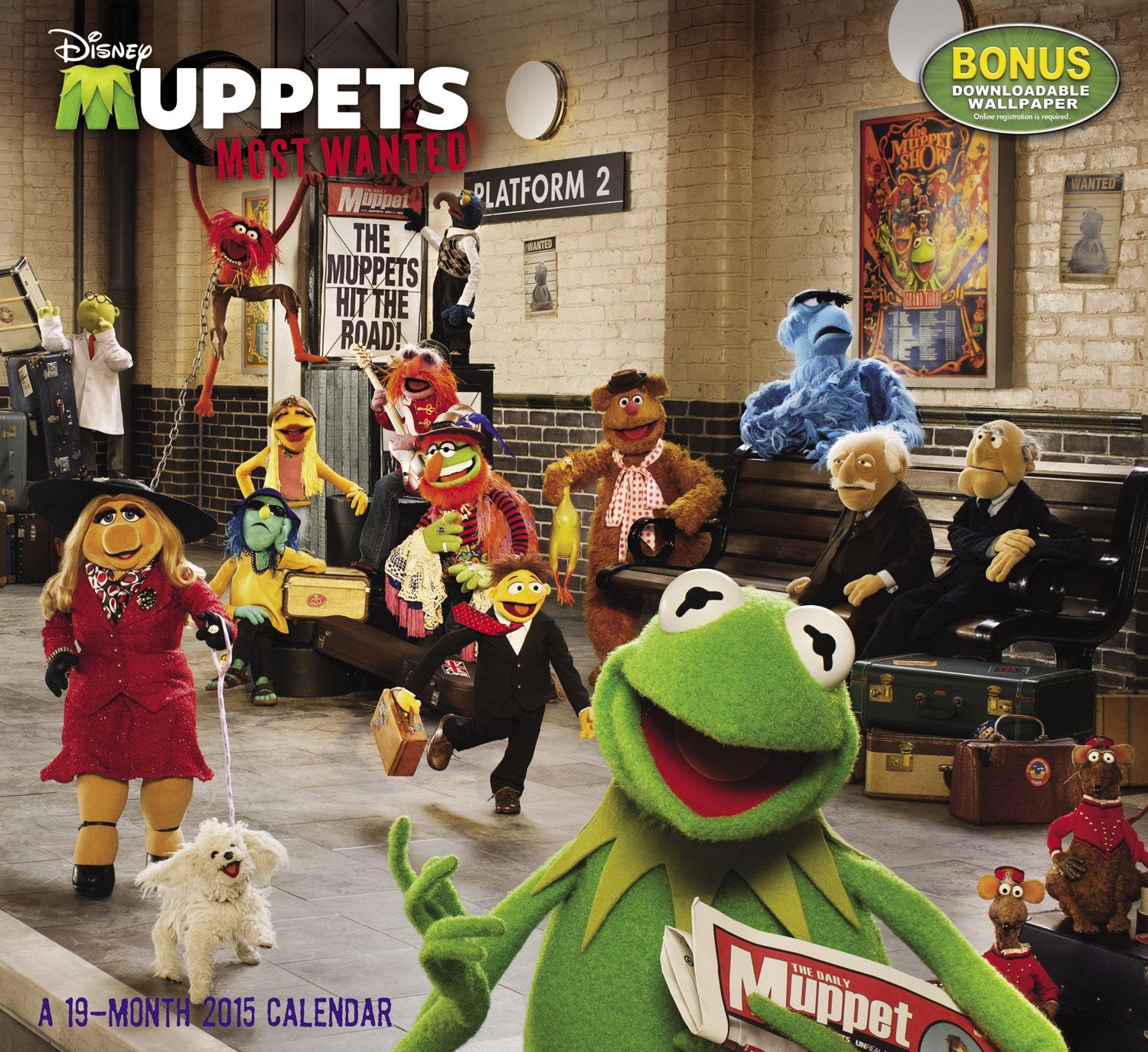 Disney Muppets Most Wanted 19-Month 2015 Calendar Books