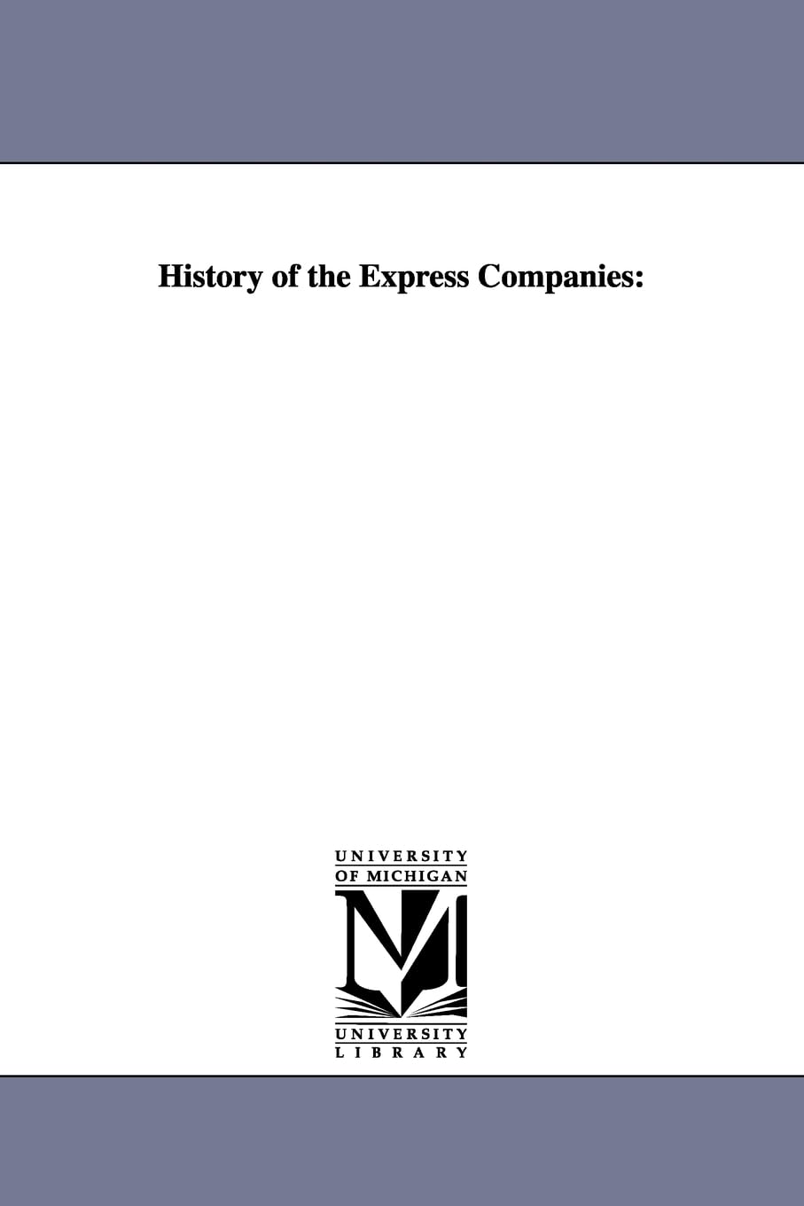 History of the express companies: Social Sciences