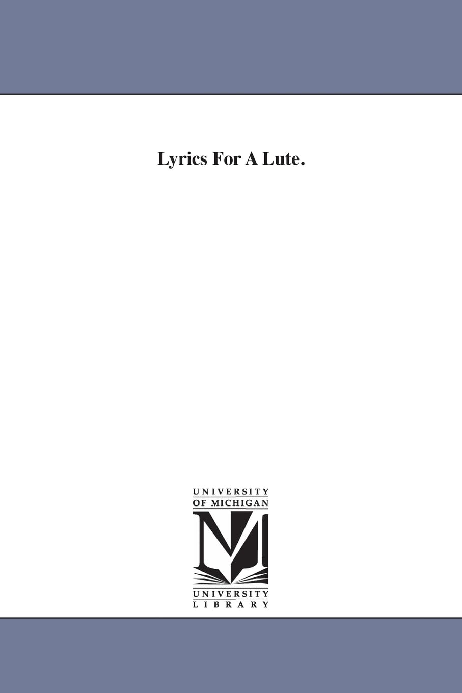 Lyrics for a lute. Social Sciences