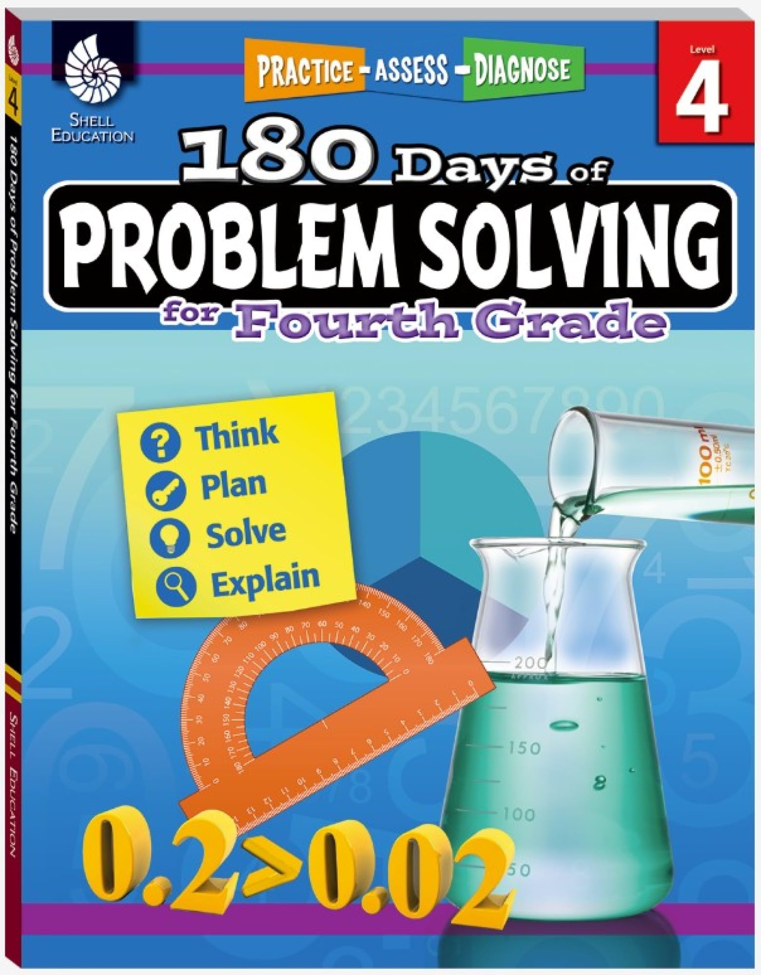 180 Days of Problem Solving for Fourth Grade: Practice, Assess, Diagnose (180 Days of Practice) Education & Training