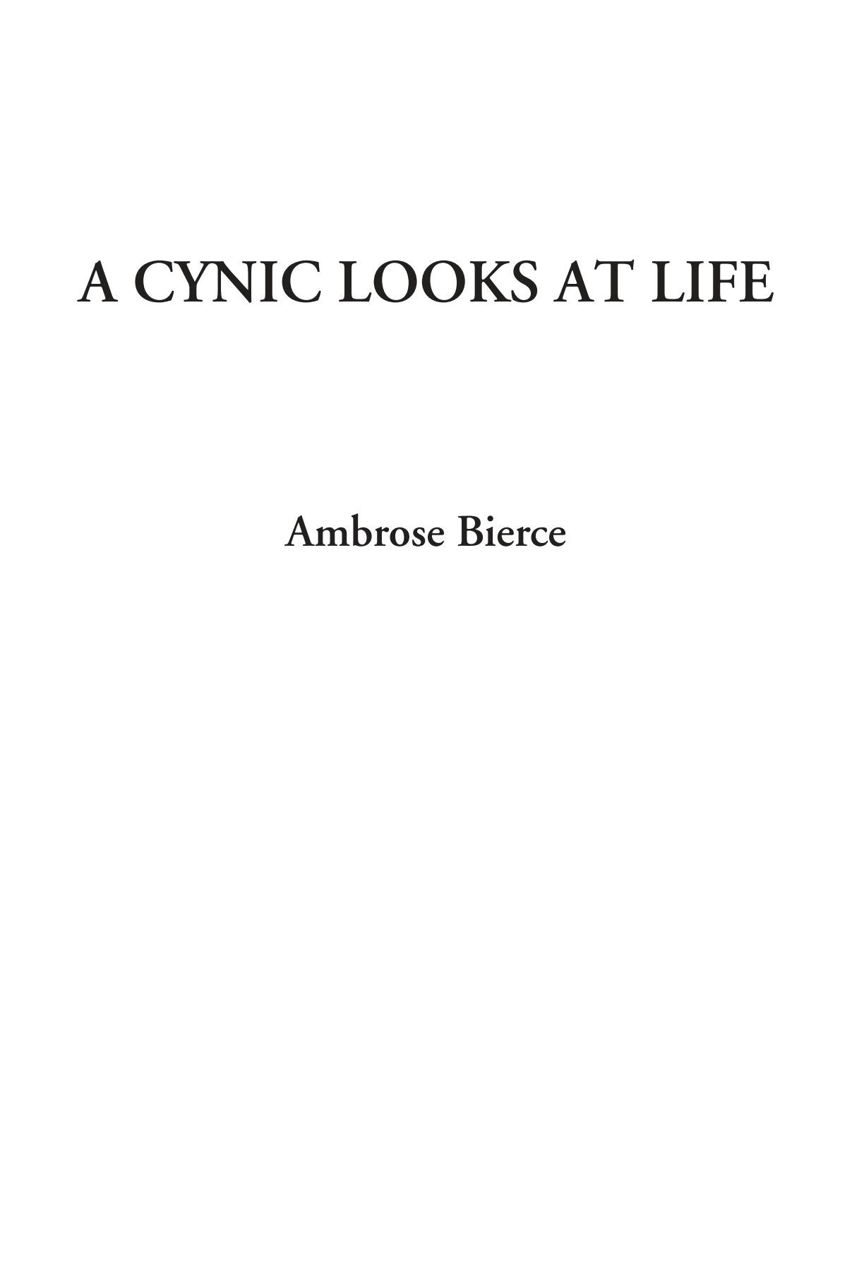A Cynic Looks at Life Contemporary literature