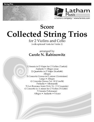 Collected String Trios for 2 Violins and Cello - Score: With Optional Viola for Violin 2 Social Sciences