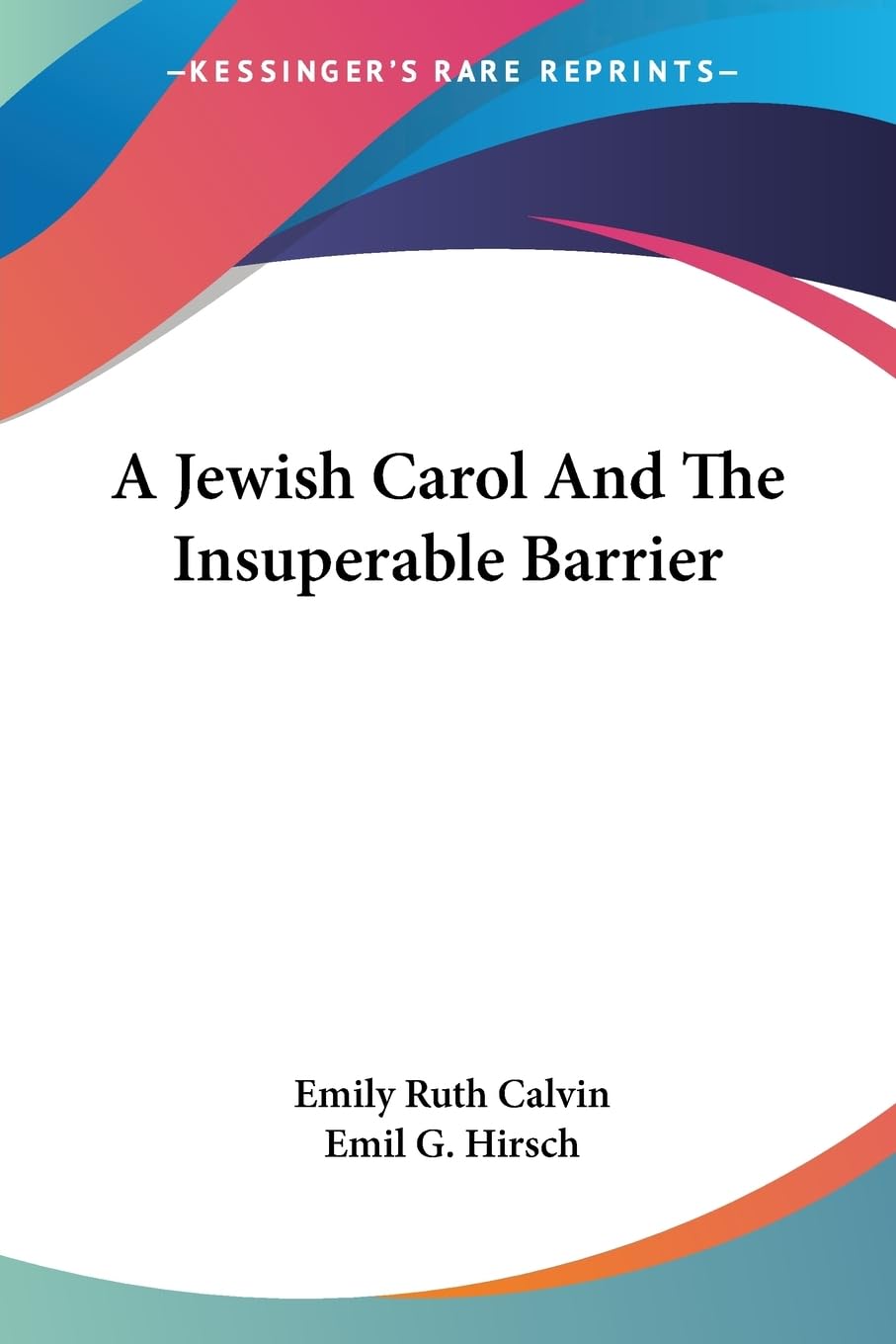 A Jewish Carol and the Insuperable Barrier Contemporary literature
