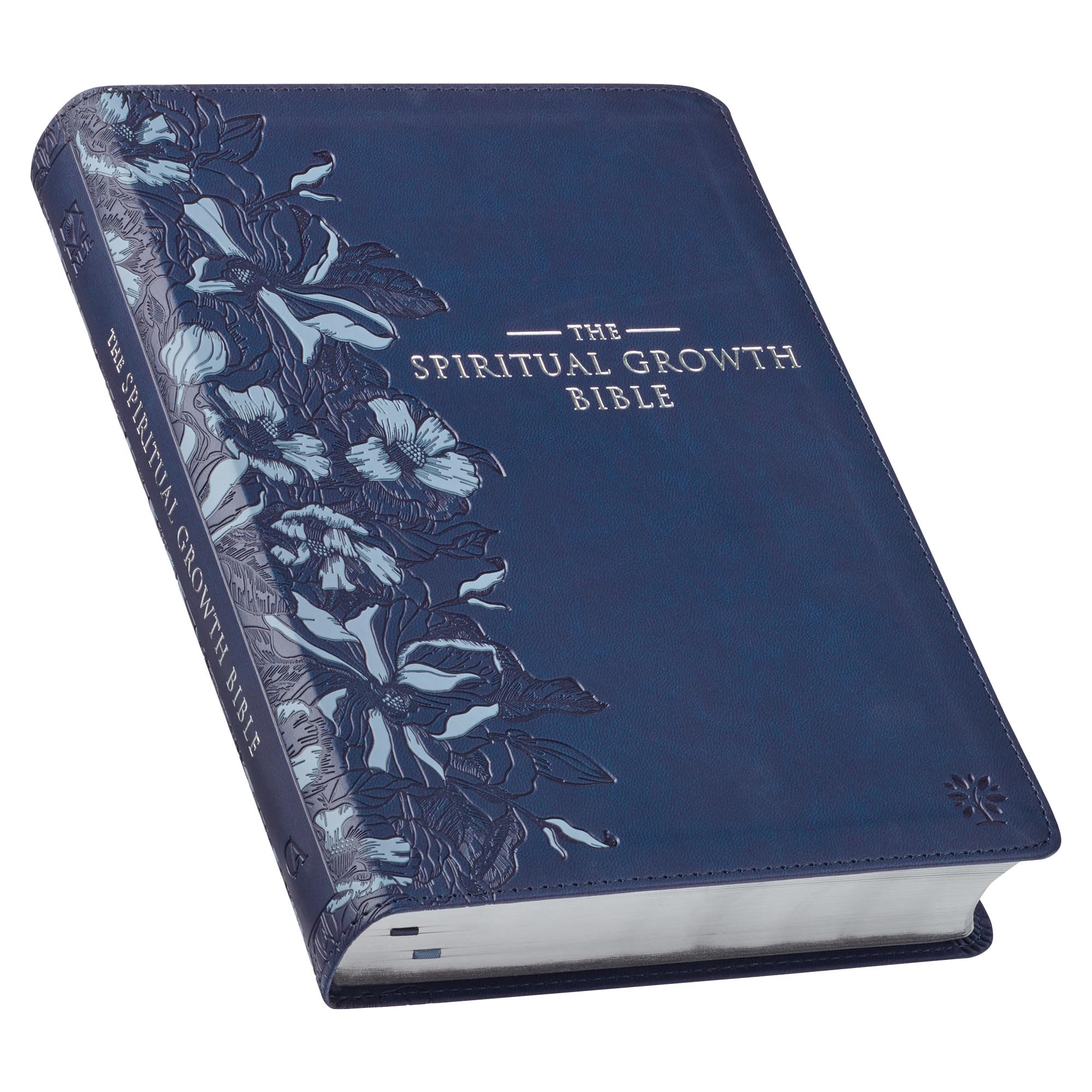 The Spiritual Growth Bible, Study Bible, NLT - New Living Translation Holy Bible, Faux Leather, Navy Religion & Esotericism